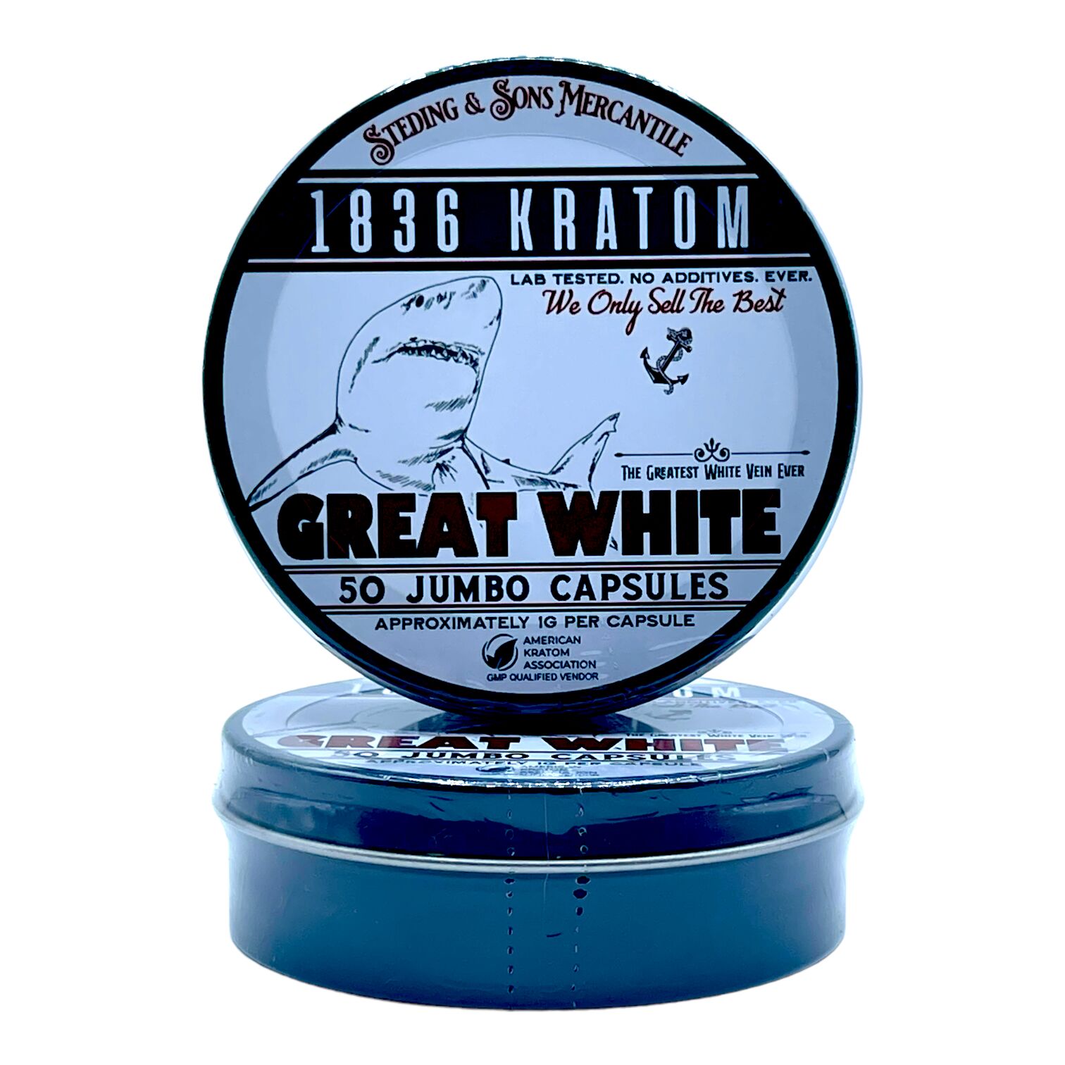 1836 Kratom Great White Jumbo Capsules | Image 1 | 1836 Kratom Great White Jumbo Capsules