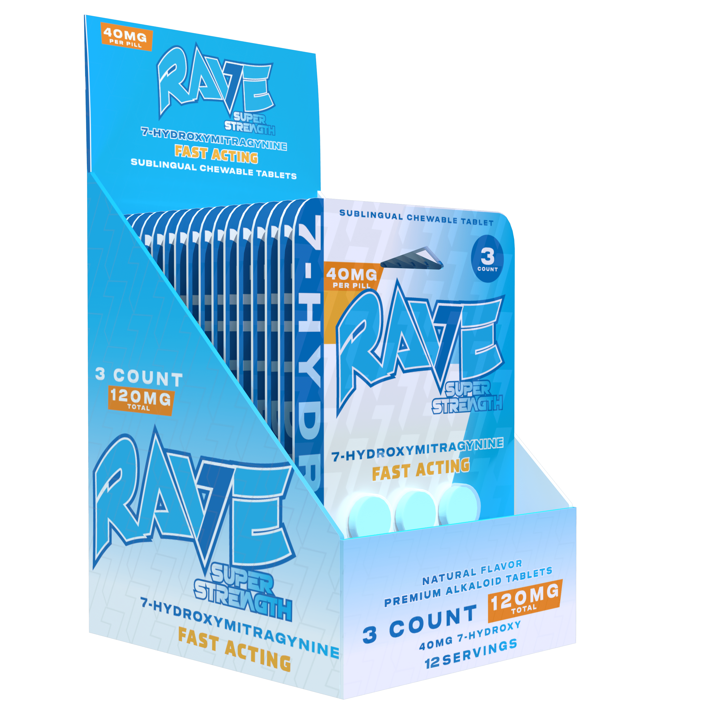 Rave Super Strength 7-OH Tablets, 120mg x 3ct | Image 3 | Rave Super Strength 7-OH Tablets, 120mg x 3ct