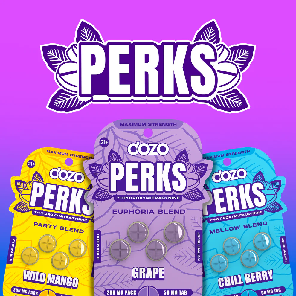 Dozo Perks Maximum Strength 7-OH Flavored Tablets 50MG | Image 1 | Dozo Perks Maximum Strength 7-OH Flavored Tablets 50MG