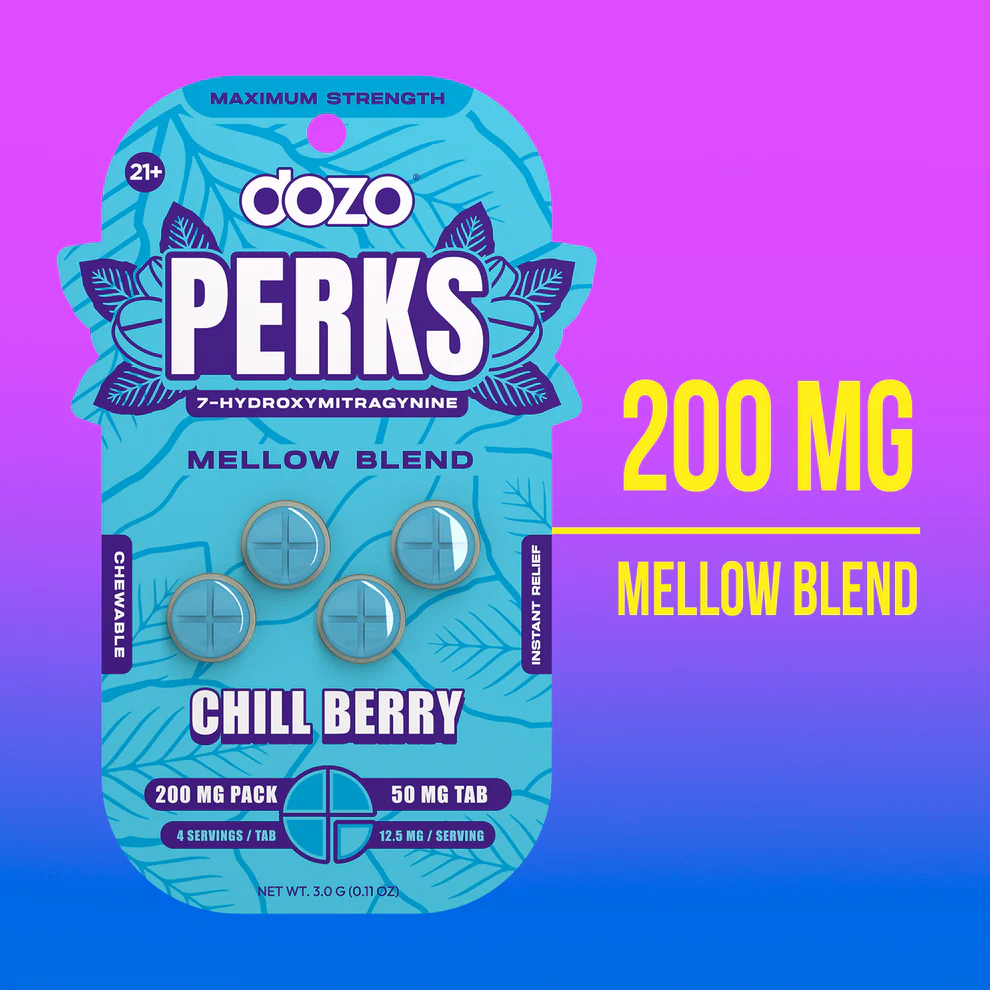Dozo Perks Maximum Strength 7-OH Flavored Tablets 50MG | Image 8 | Dozo Perks Maximum Strength 7-OH Flavored Tablets 50MG