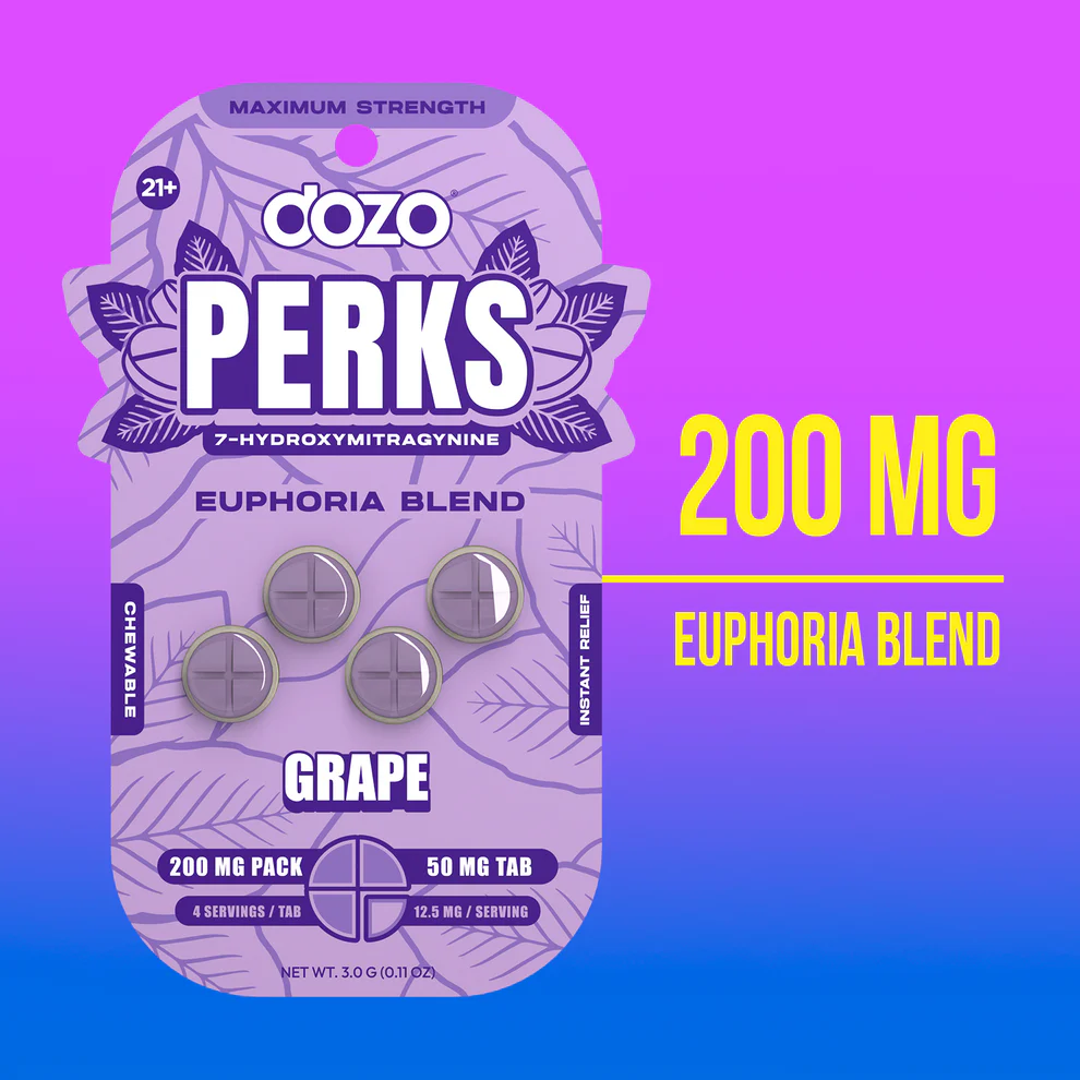 Dozo Perks Maximum Strength 7-OH Flavored Tablets 50MG | Image 2 | Dozo Perks Maximum Strength 7-OH Flavored Tablets 50MG