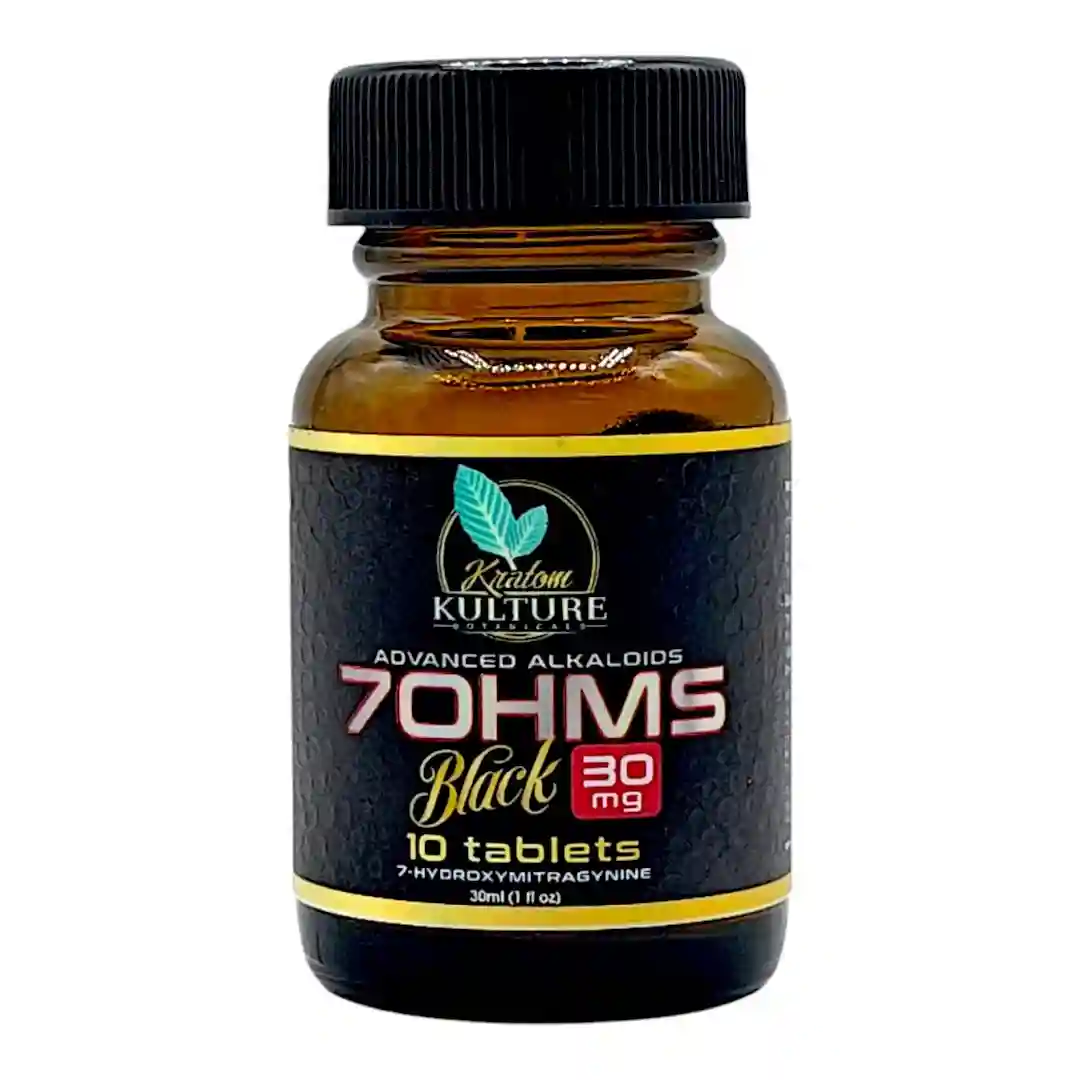 Kratom Kulture 7OHMS Black Tablets 30mg | Image 1 | Kratom Kulture 7OHMS Black Tablets 30mg