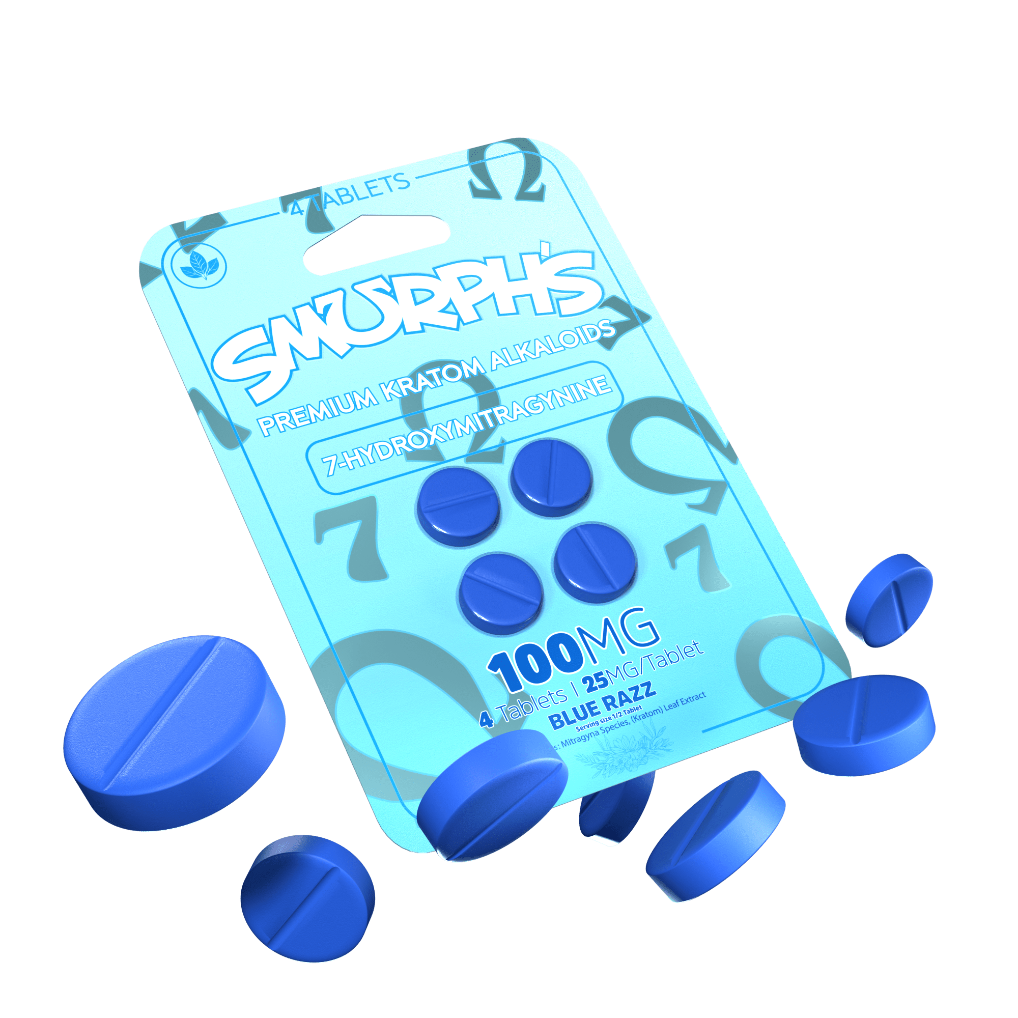 Smurph's 7-Oh Flavored Kratom Extract Tablets 50mg x 4ct | Image 18 | Smurph’s 7-Oh Flavored Kratom Extract Tablets 50mg x 4ct