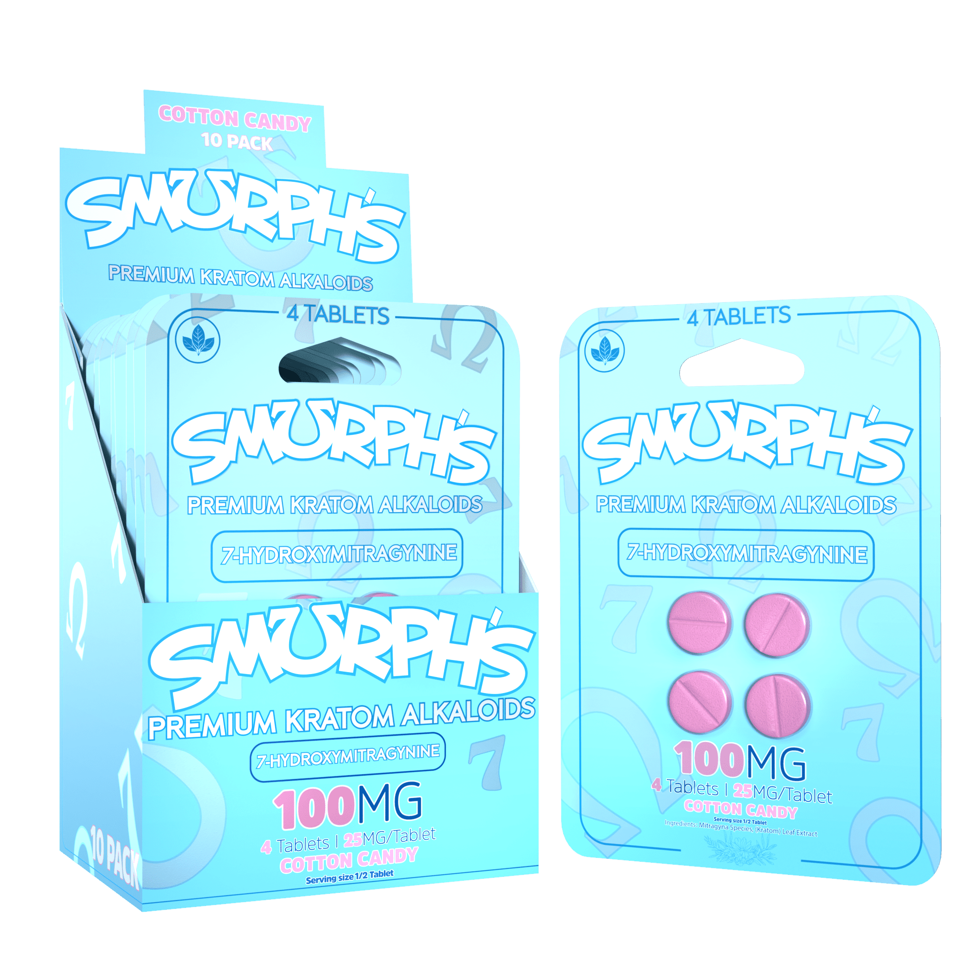 Smurph's 7-Oh Flavored Kratom Extract Tablets 50mg x 4ct | Image 9 | Smurph’s 7-Oh Flavored Kratom Extract Tablets 50mg x 4ct