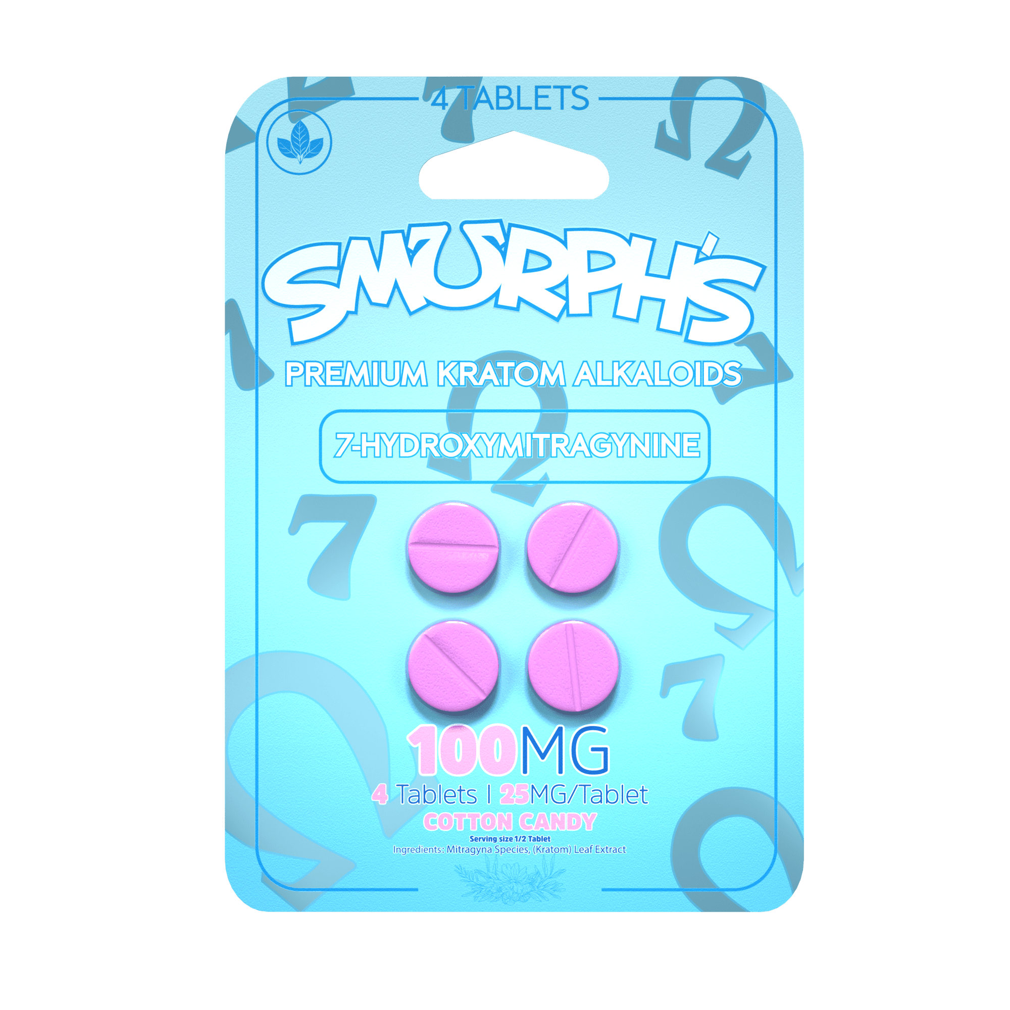 Smurph's 7-Oh Flavored Kratom Extract Tablets 50mg x 4ct | Image 7 | Smurph’s 7-Oh Flavored Kratom Extract Tablets 50mg x 4ct