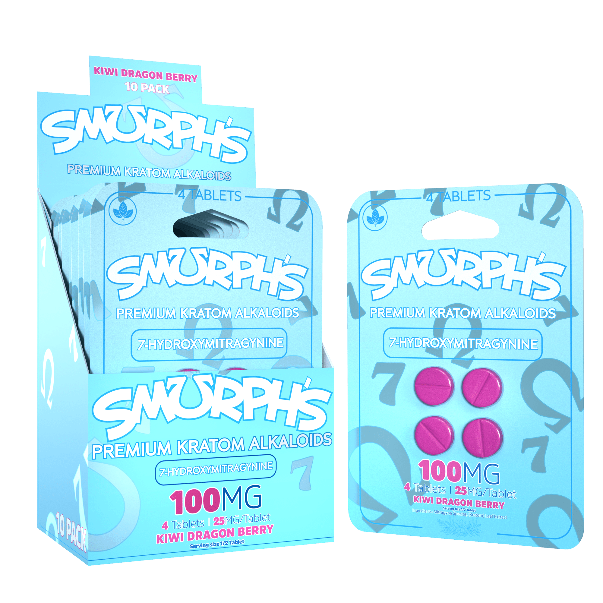Smurph's 7-Oh Flavored Kratom Extract Tablets 50mg x 4ct | Image 3 | Smurph’s 7-Oh Flavored Kratom Extract Tablets 50mg x 4ct