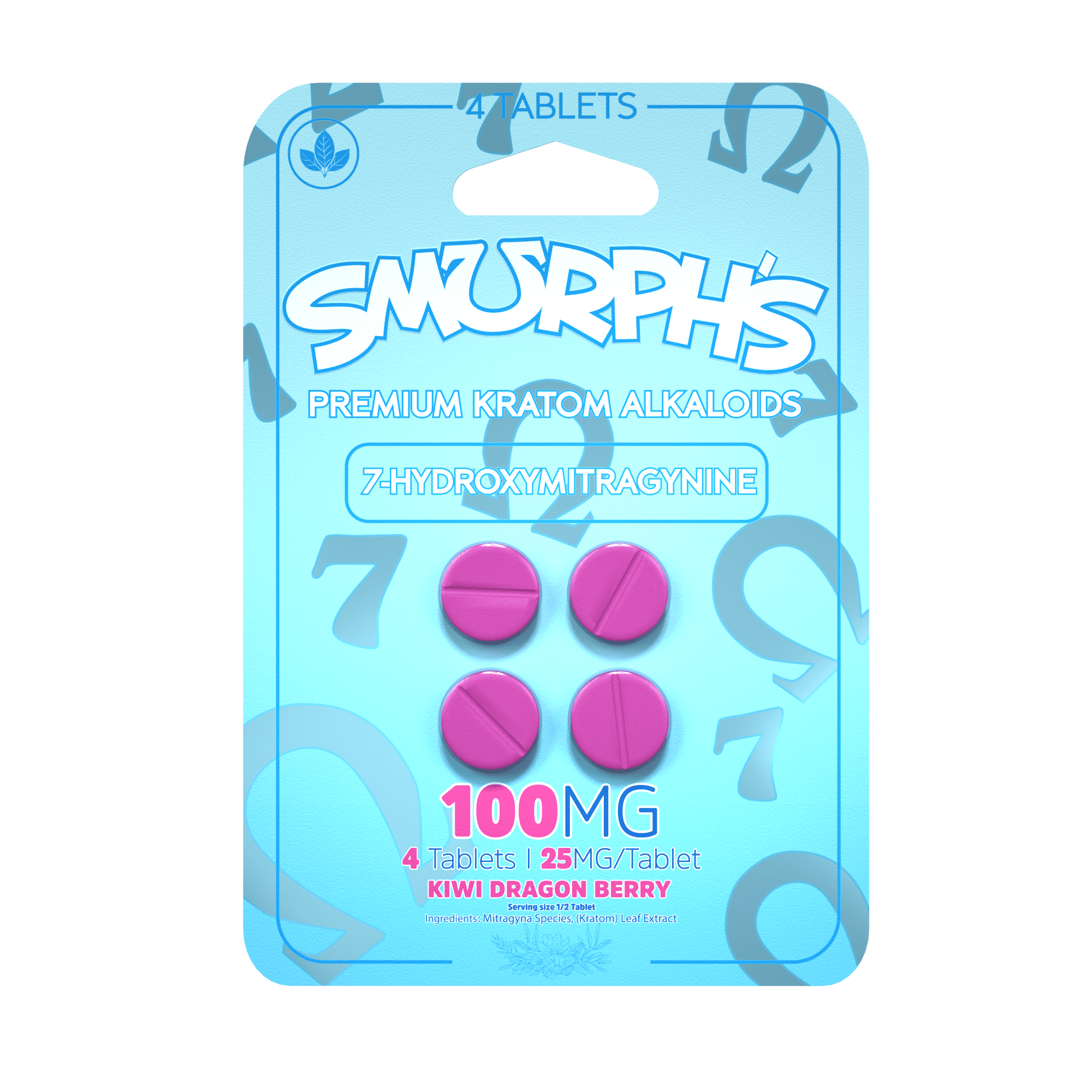 Smurph's 7-Oh Flavored Kratom Extract Tablets 50mg x 4ct | Image 4 | Smurph’s 7-Oh Flavored Kratom Extract Tablets 50mg x 4ct