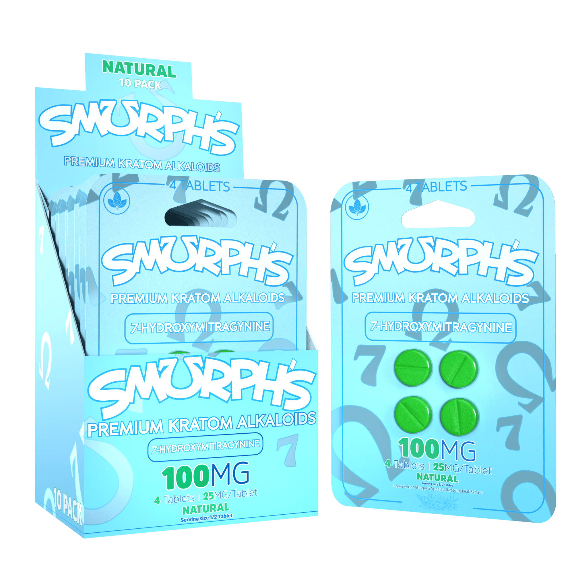 Smurph's 7-Oh Flavored Kratom Extract Tablets 50mg x 4ct | Image 2 | Smurph’s 7-Oh Flavored Kratom Extract Tablets 50mg x 4ct