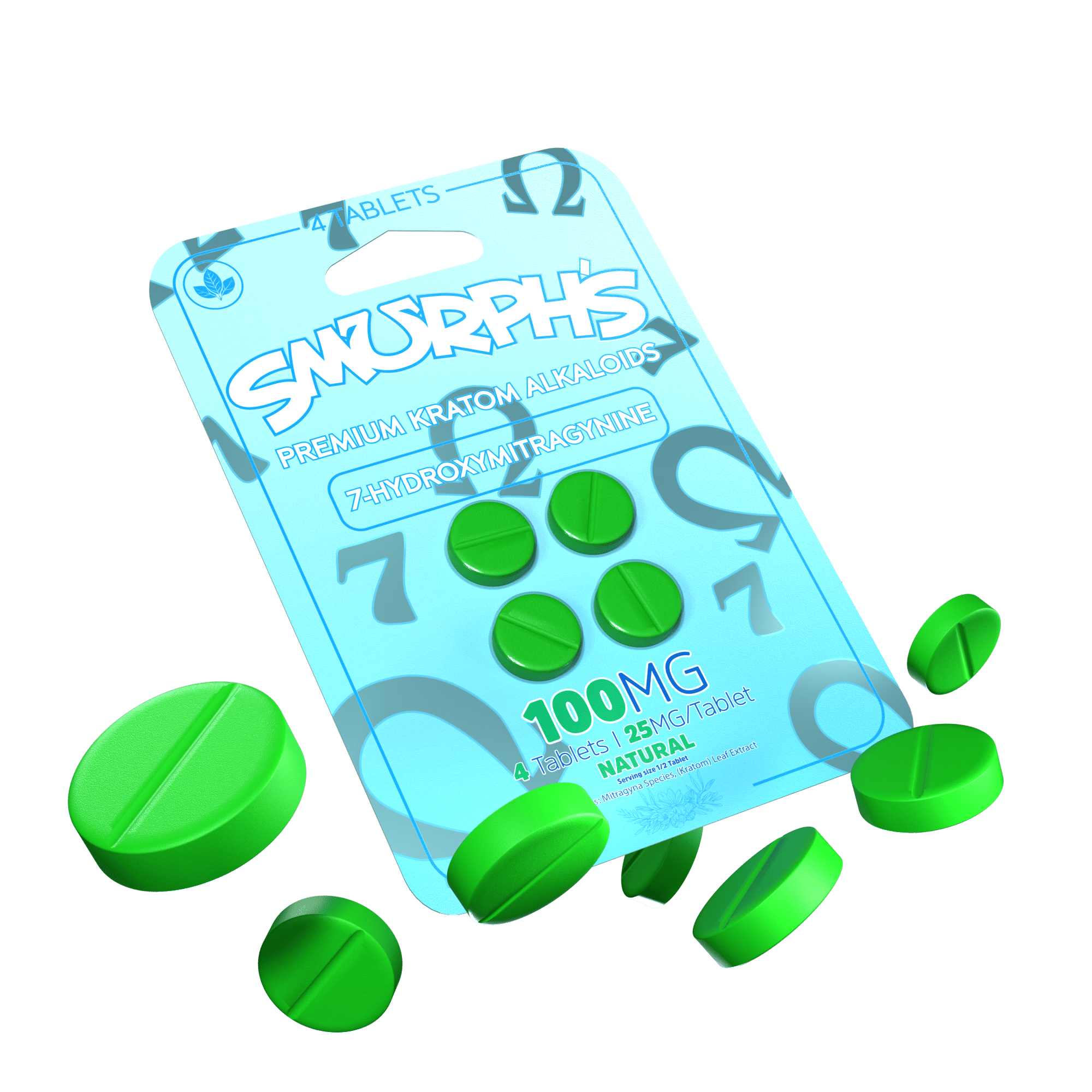 Smurph's 7-Oh Flavored Kratom Extract Tablets 50mg x 4ct | Image 14 | Smurph’s 7-Oh Flavored Kratom Extract Tablets 50mg x 4ct