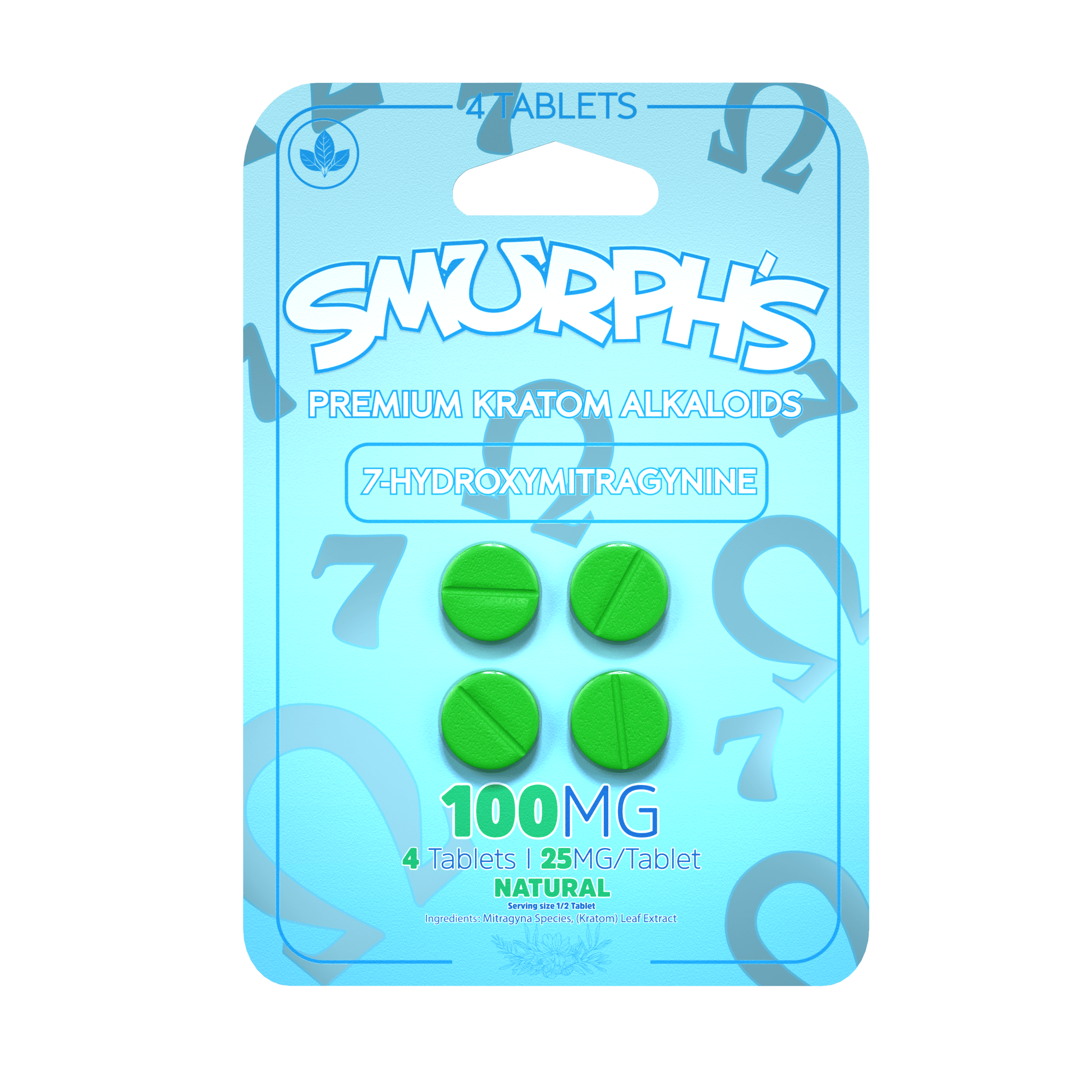 Smurph's 7-Oh Flavored Kratom Extract Tablets 50mg x 4ct | Image 13 | Smurph’s 7-Oh Flavored Kratom Extract Tablets 50mg x 4ct
