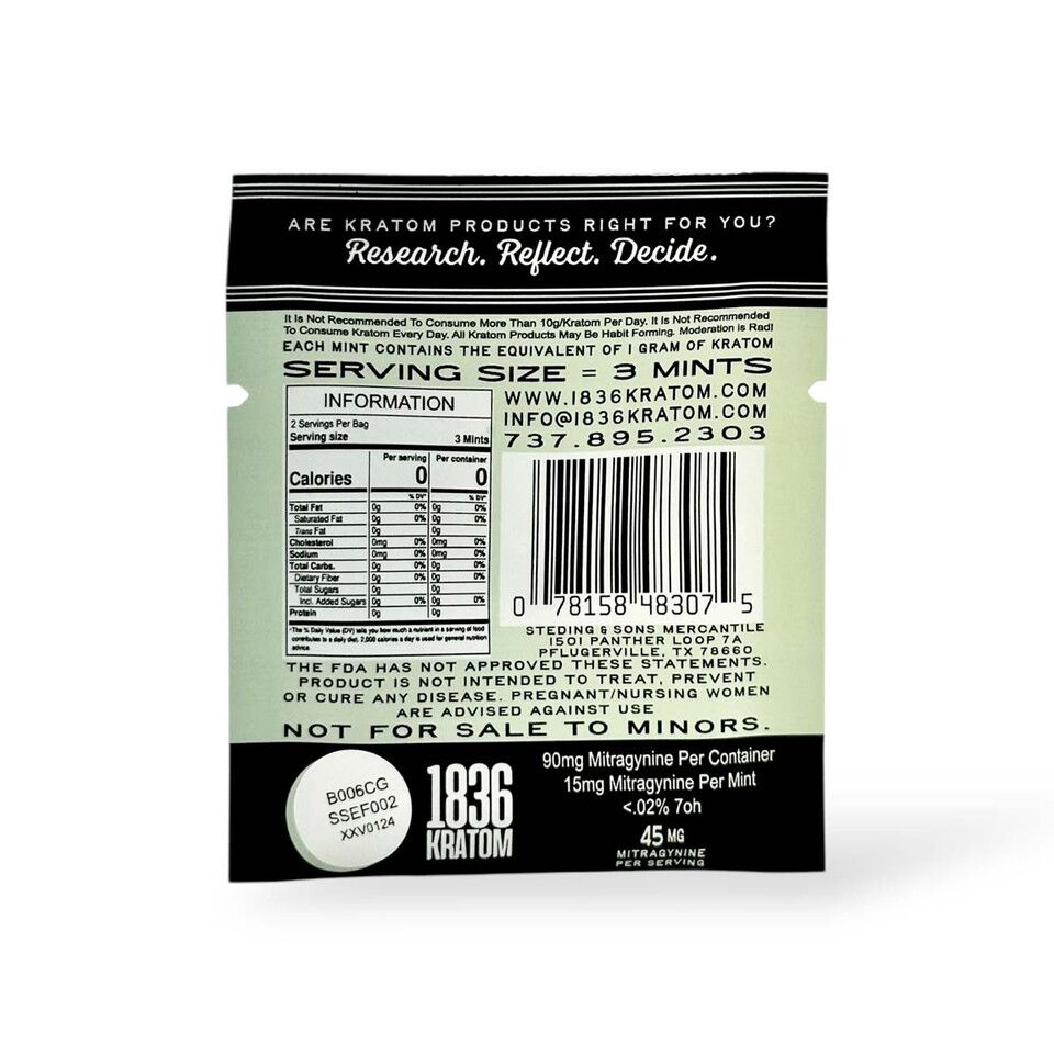 Steding & Sons 1836 Kratom Extract Electric Fresh Mints 15mg | Image 5 | Steding & Sons 1836 Kratom Extract Electric Fresh Mints 15mg