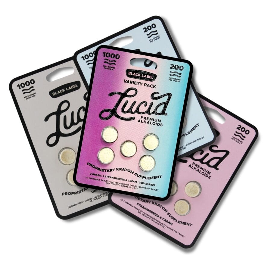 Lucid Black Label Kratom Tablets 200mg x 5ct | Image 1 | Lucid Black Label Kratom Tablets 200mg x 5ct