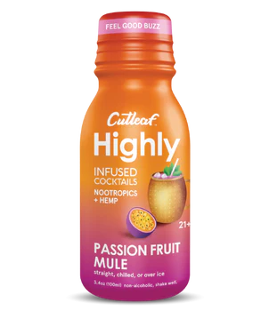 Cutleaf Hemp Highly Passion Fruit Mule Infused Cocktail 3.4oz Shot | Image 1 | Cutleaf Hemp Highly Passion Fruit Mule Infused Cocktail 3.4oz Shot