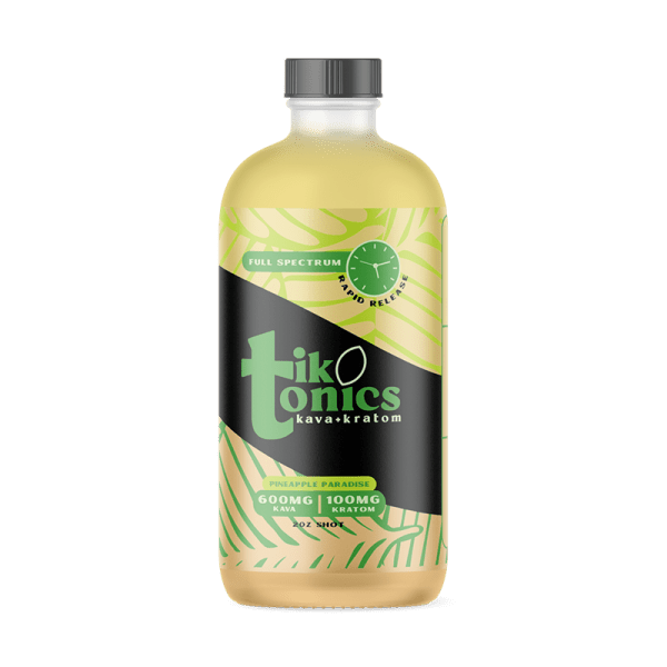 Tik Tonics Kava Kratom Pineapple Paradise Shot, 150mg Kratom 500mg Kava 55mL | Image 1 | Tik Tonics Kava Kratom Pineapple Paradise Shot, 150mg Kratom 500mg Kava 55mL