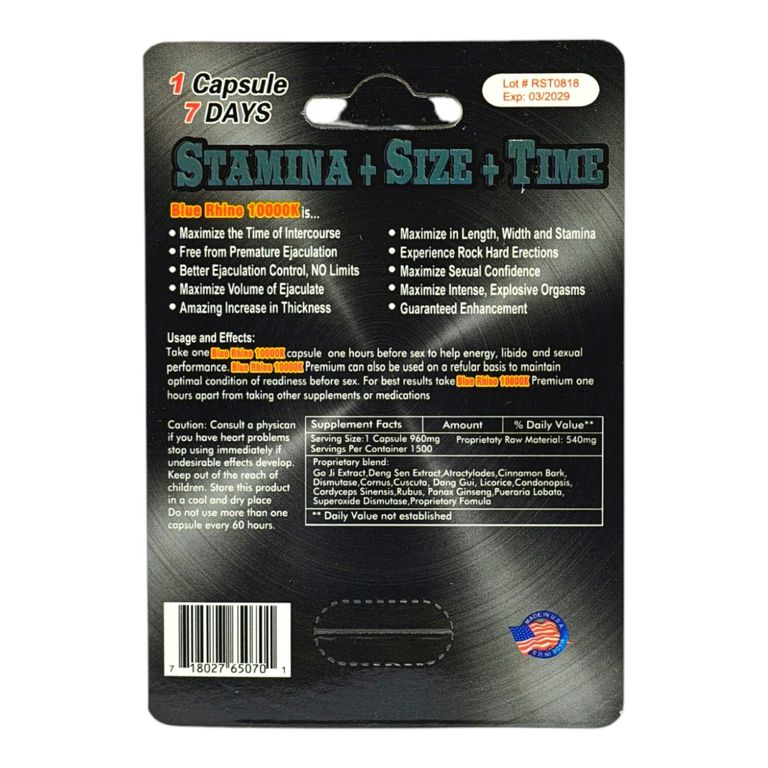 Blue Rhino Single Shot Male Enhancement Capsule | Image 4 | Blue Rhino Single Shot Male Enhancement Capsule