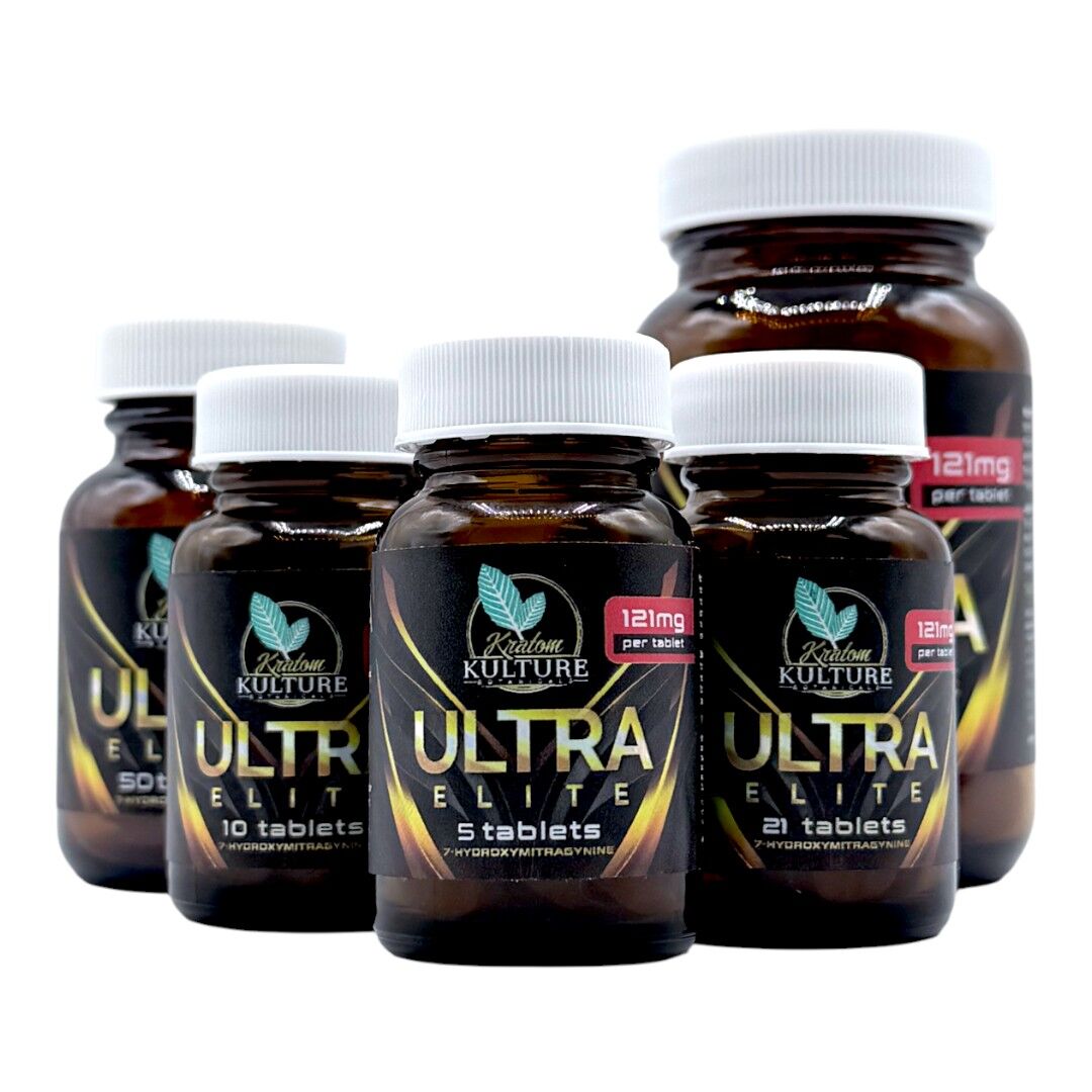 Kratom Kulture Ultra Elite 7-OH Tablets 121mg | Image 1 | Kratom Kulture Ultra Elite 7-OH Tablets 121mg