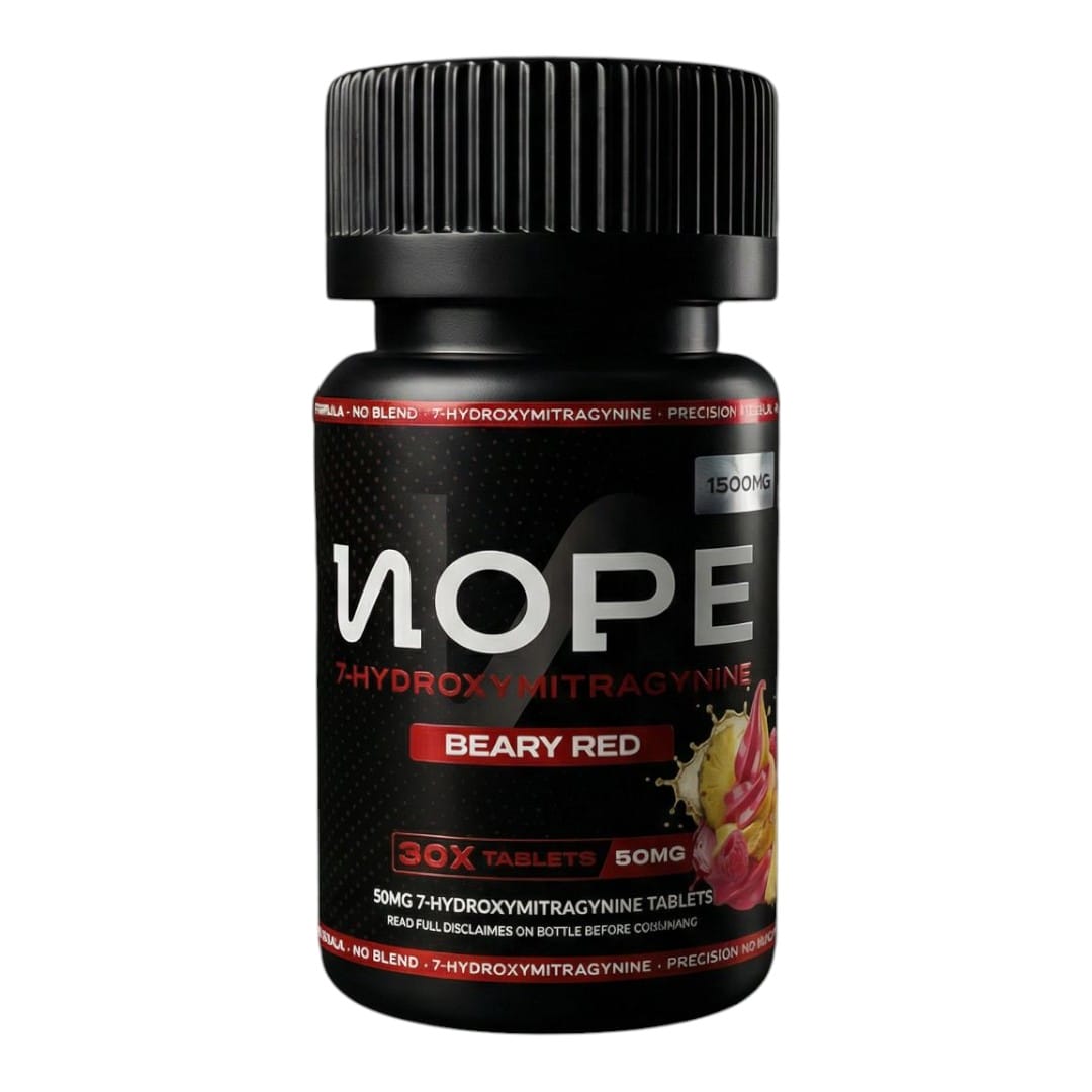 NOPE 7-OH Tablets, 1500mg, 50mg x 30ct - Beary Red | Image 1 | NOPE 7-OH Tablets, 1500mg, 50mg x 30ct – Beary Red