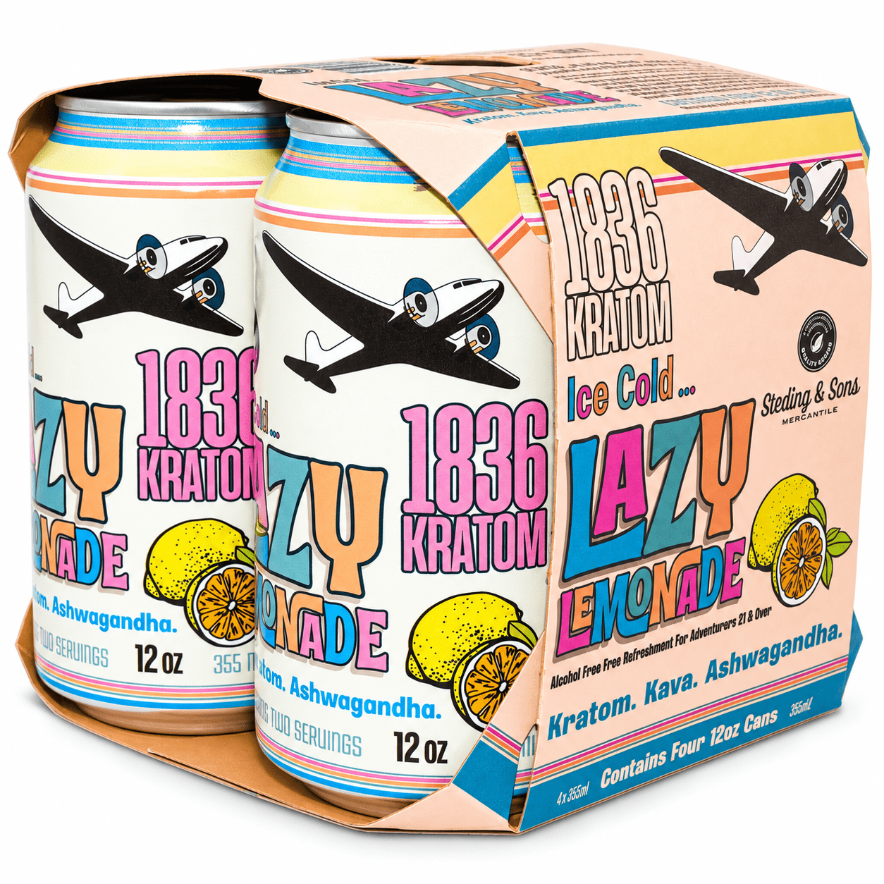1836 Kratom - Lizzy’s Lazy Lemonade Kratom Kava, 355mL | Image 2 | 1836 Kratom – Lizzy’s Lazy Lemonade Kratom Kava, 355mL