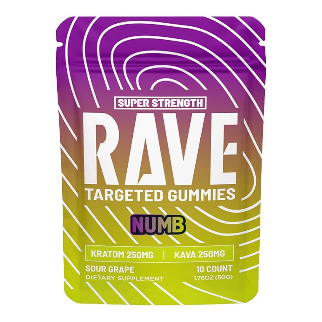 Rave Kratom Kava Sour Grape Gummies | Image 1 | Rave Kratom Kava Sour Grape Gummies
