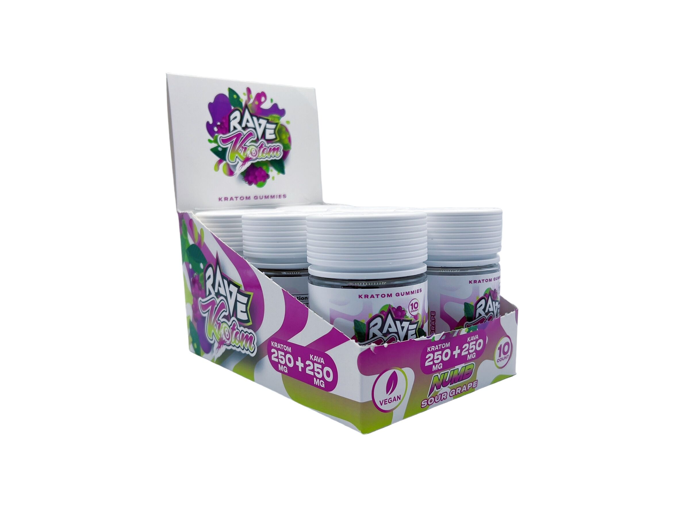 Rave Kratom Kava Sour Grape Gummies | Image 2 | Rave Kratom Kava Sour Grape Gummies