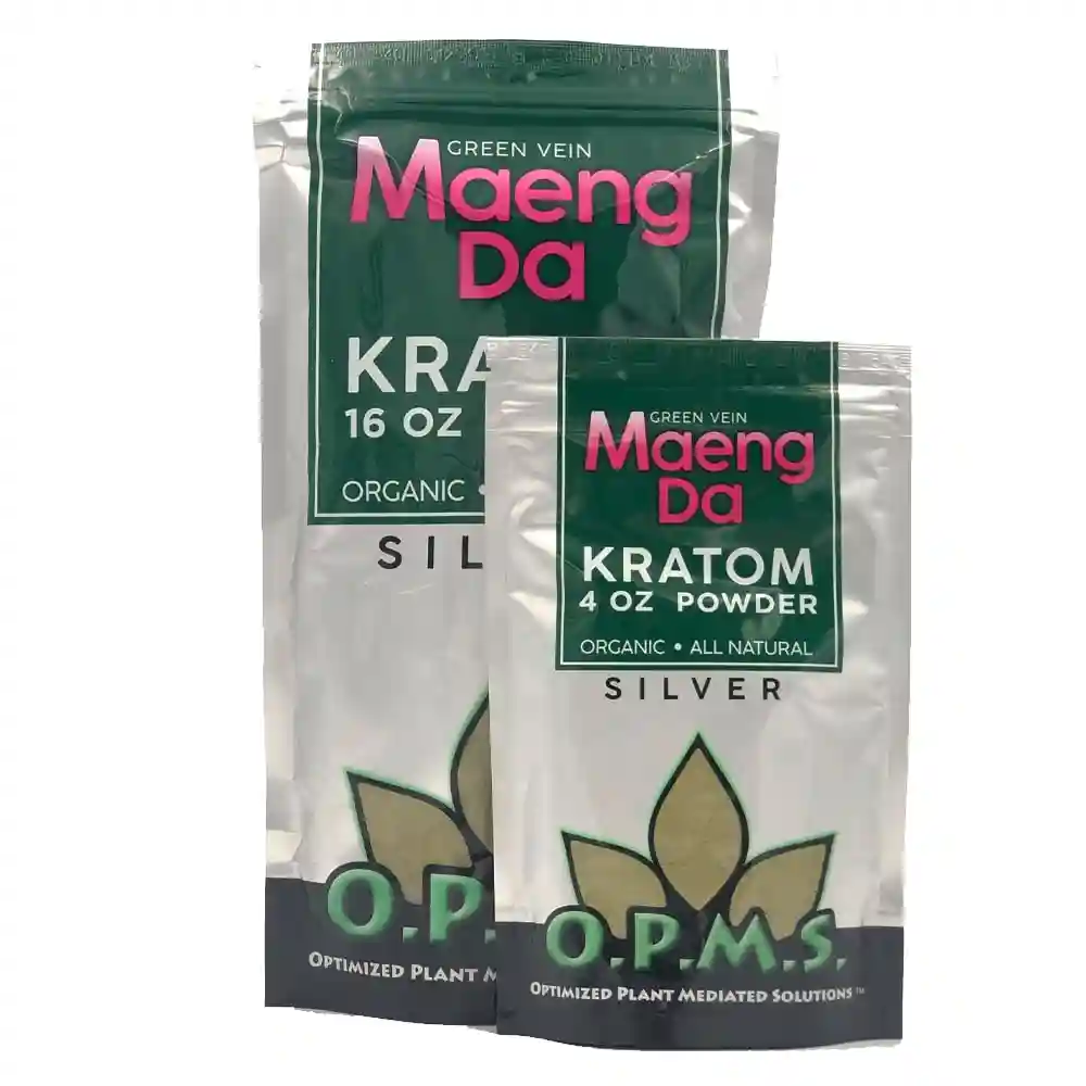 OPMS Silver Green Vein Maeng Da Kratom Powder | Image 1 | OPMS Silver Green Vein Maeng Da Kratom Powder