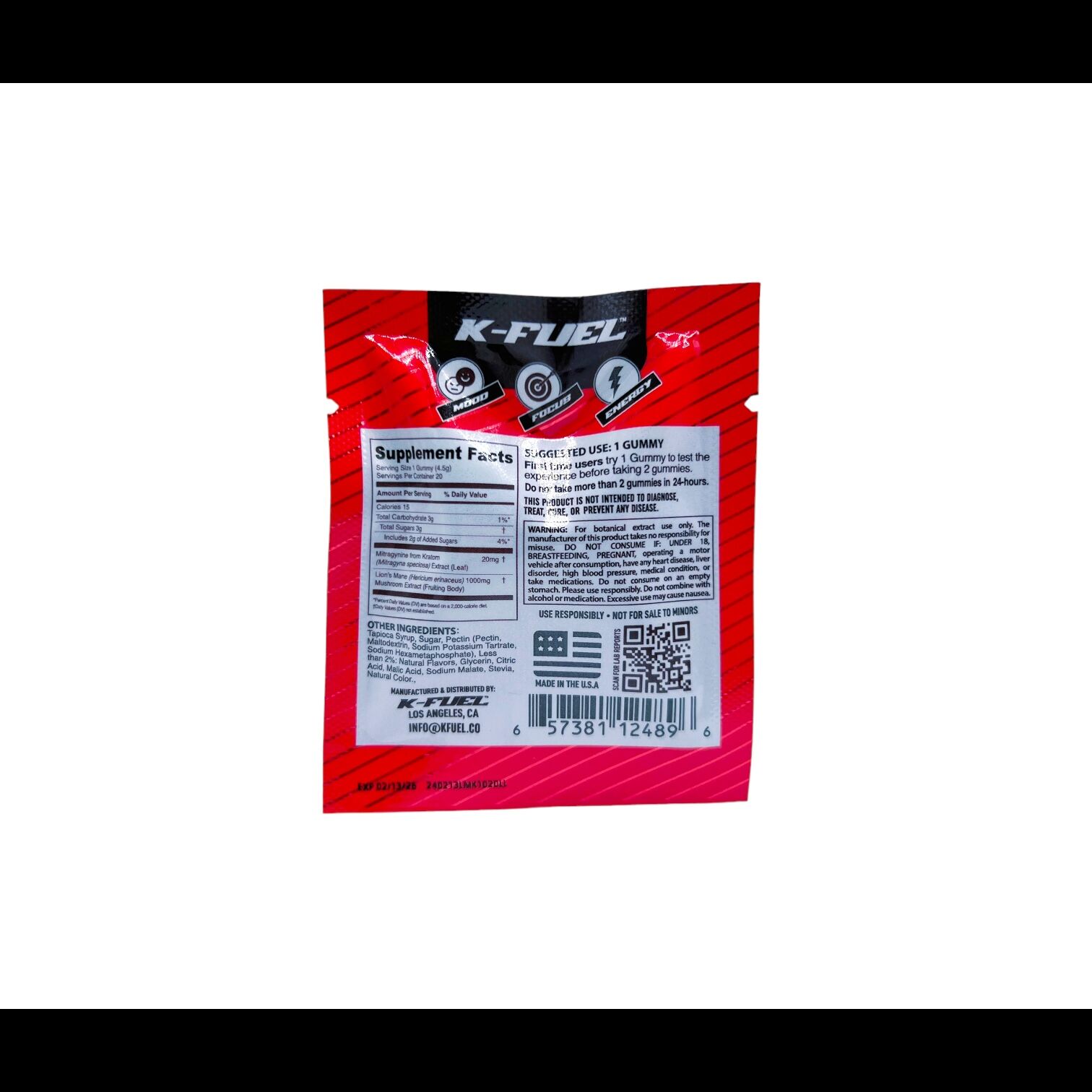 K-Fuel Kratom Mushroom Gummies Lemon Lime | Image 5 | K-Fuel Kratom Mushroom Gummies Lemon Lime