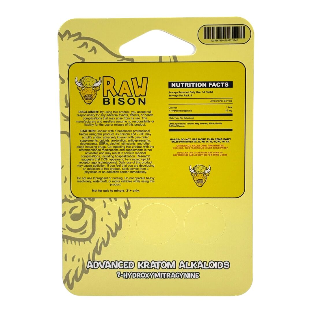 Raw Bison 7OH Tablets 20mg | Image 9 | Raw Bison 7OH Tablets 20mg
