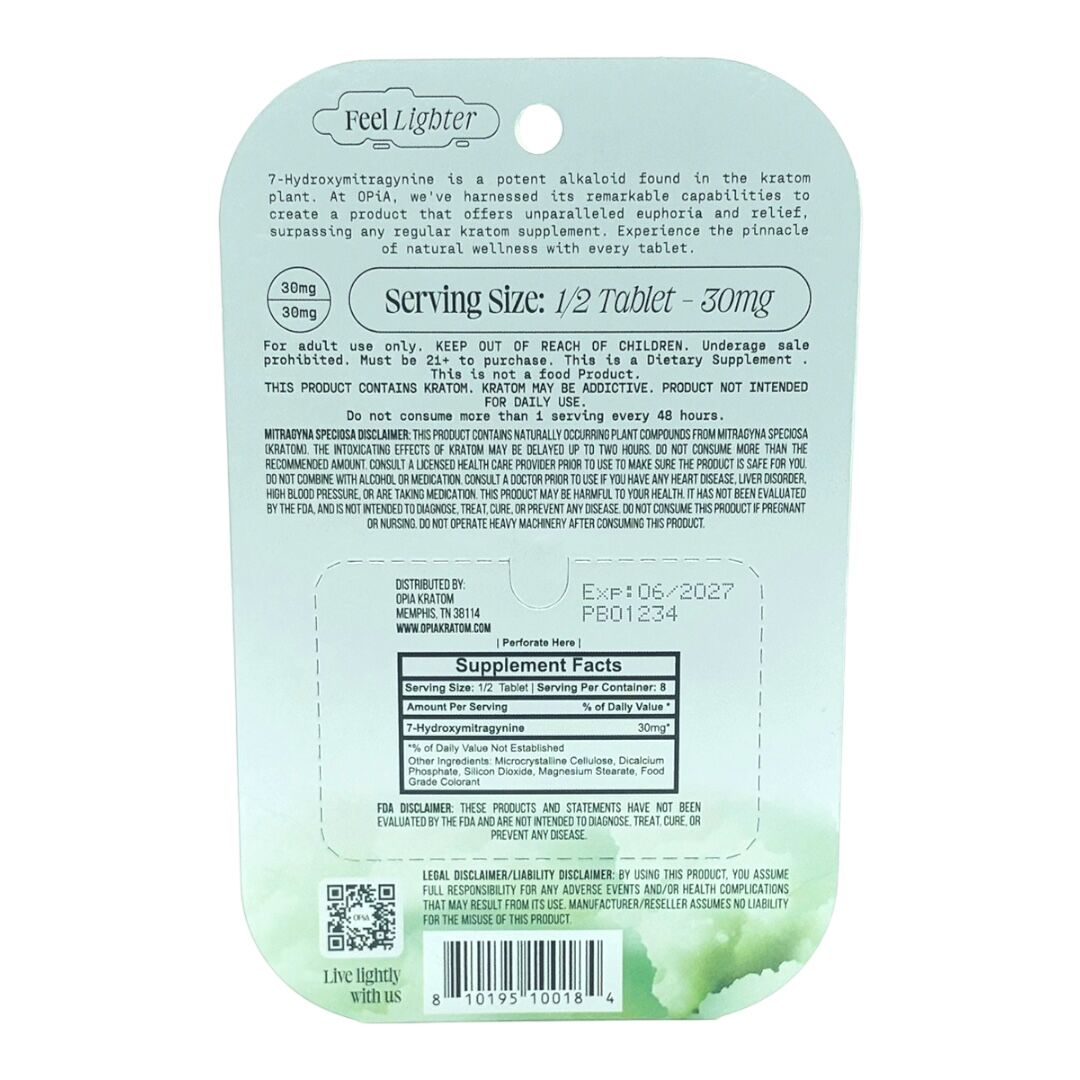 OPiA Ultra 7-OH Flavored Tablets 60mg x 4ct | Image 6 | OPiA Ultra 7-OH Flavored Tablets 60mg x 4ct