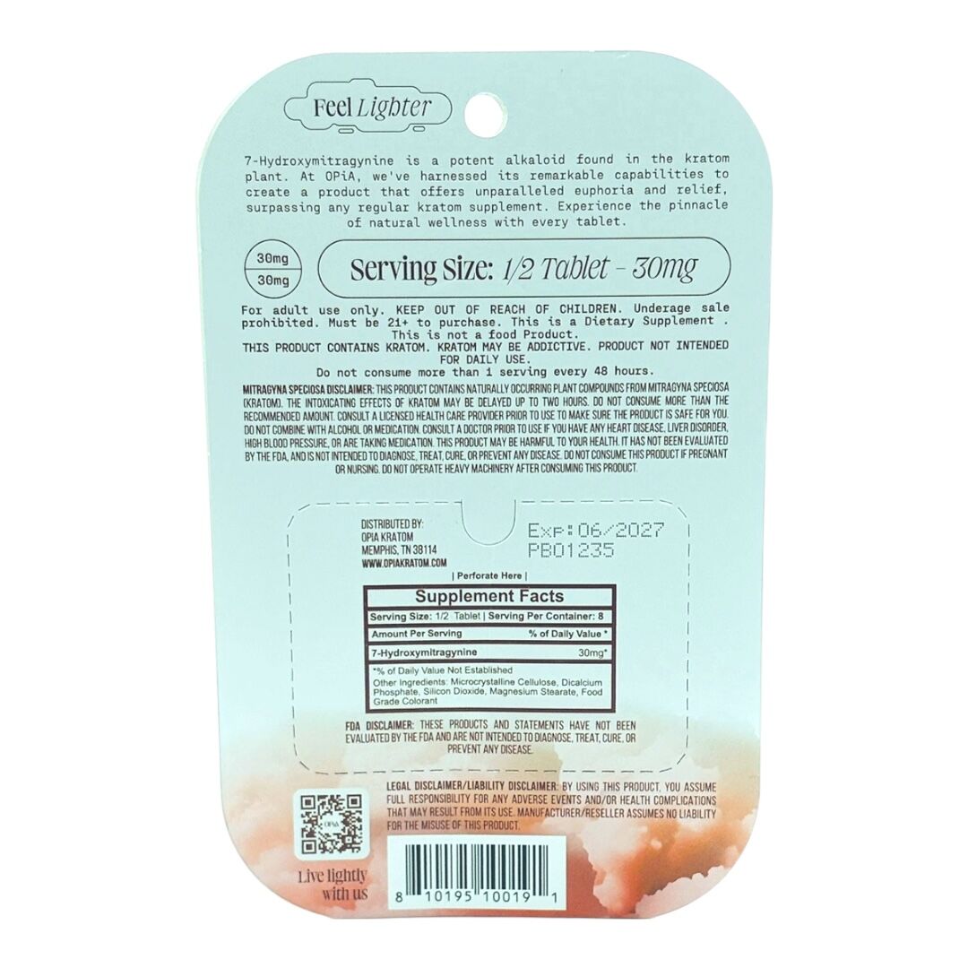 OPiA Ultra 7-OH Flavored Tablets 60mg x 4ct | Image 15 | OPiA Ultra 7-OH Flavored Tablets 60mg x 4ct