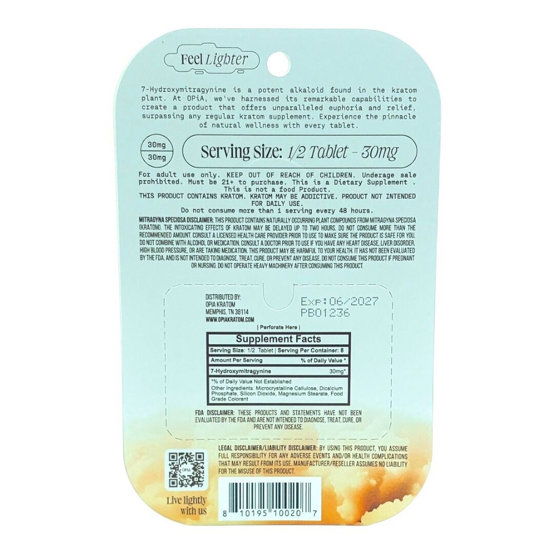 OPiA Ultra 7-OH Flavored Tablets 60mg x 4ct | Image 12 | OPiA Ultra 7-OH Flavored Tablets 60mg x 4ct