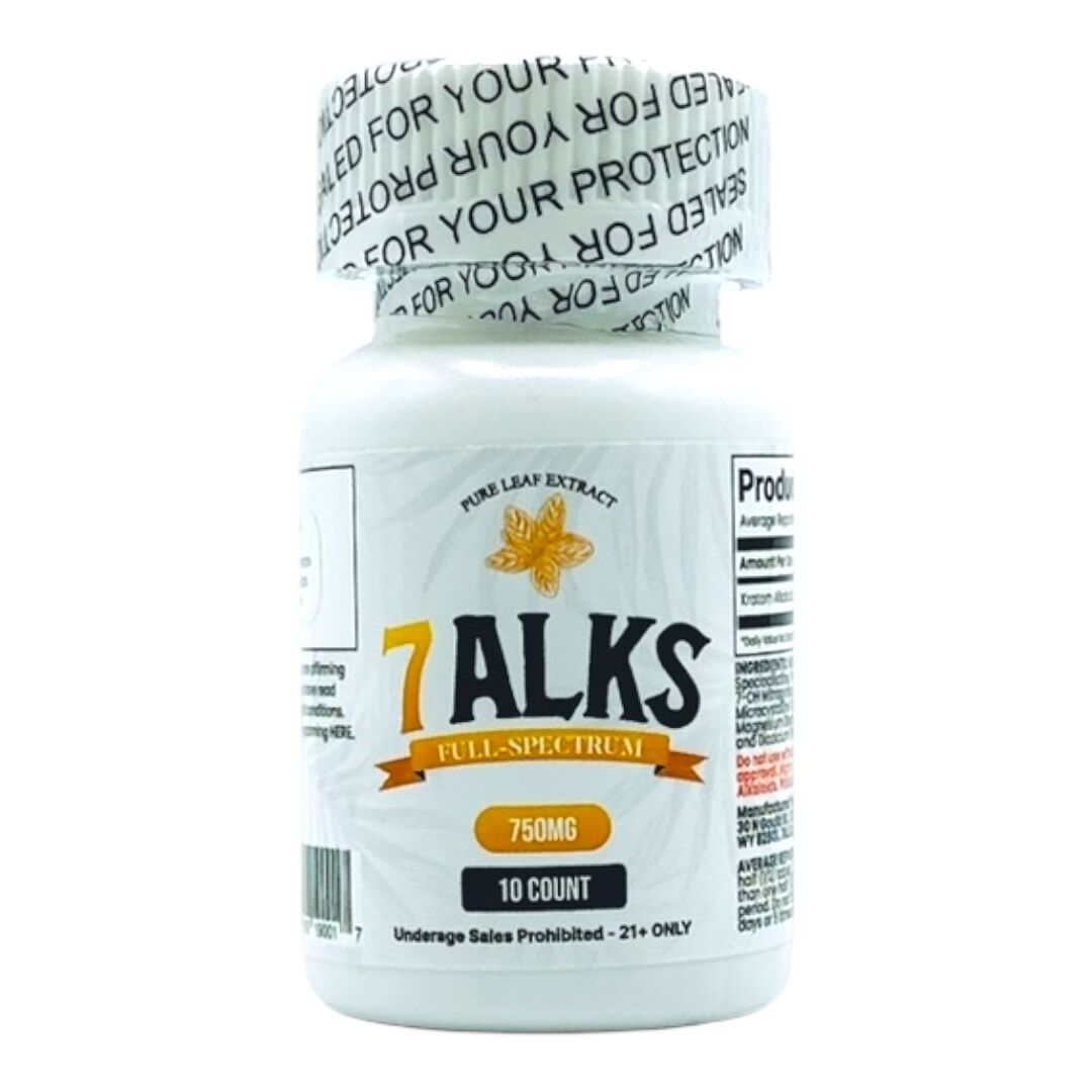 7 Alks Full Spectrum Kratom Tablets 750mg | Image 1 | 7 Alks Full Spectrum Kratom Tablets 750mg