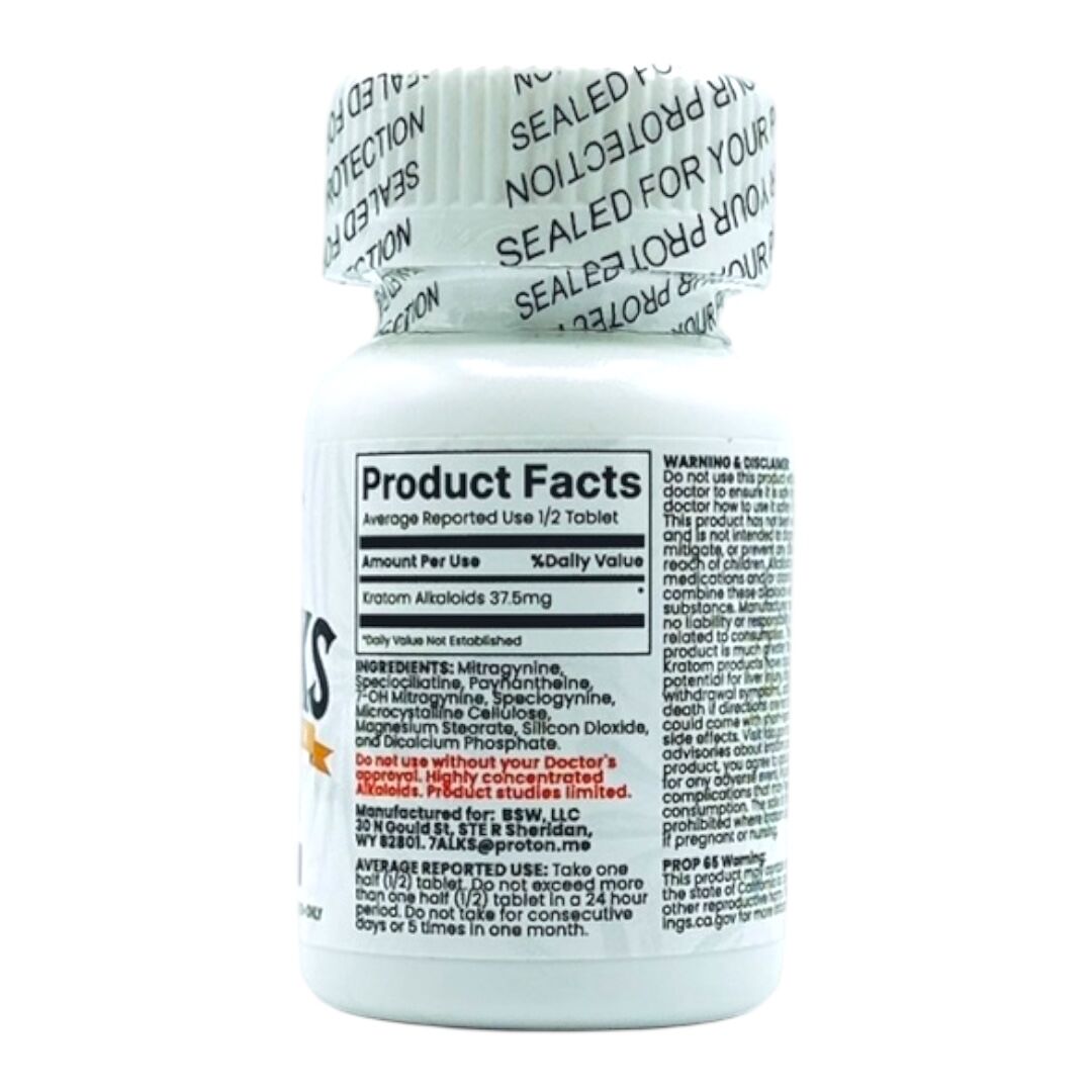 7 Alks Full Spectrum Kratom Tablets 750mg | Image 3 | 7 Alks Full Spectrum Kratom Tablets 750mg