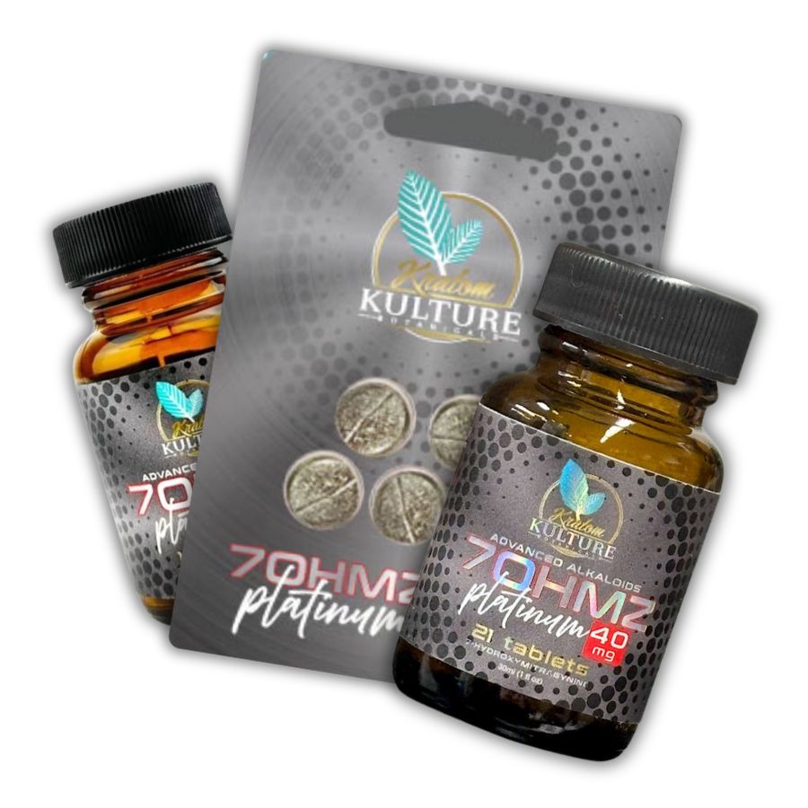 Kratom Kulture 7OHMZ Platinum Tablets 40mg | Image 1 | Kratom Kulture 7OHMZ Platinum Tablets 40mg
