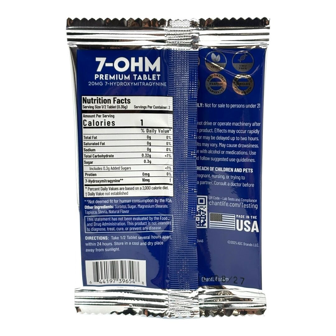Chant 7-OH Tablets, 20mg x 1ct - Blue Raspberry | Image 5 | Chant 7-OH Tablets, 20mg x 1ct – Blue Raspberry