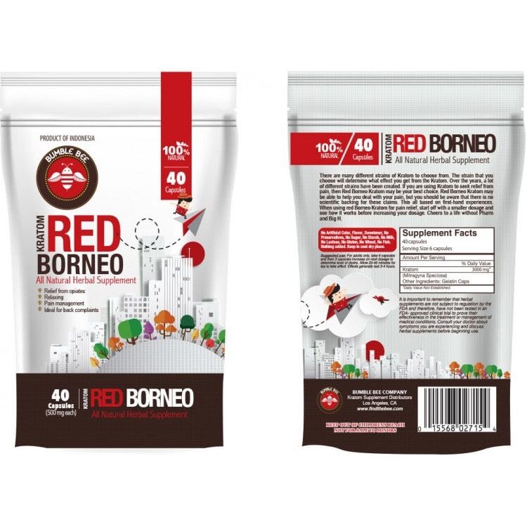 Bumble Bee Red Borneo Kratom Capsules | Image 2 | Bumble Bee Red Borneo Kratom Capsules