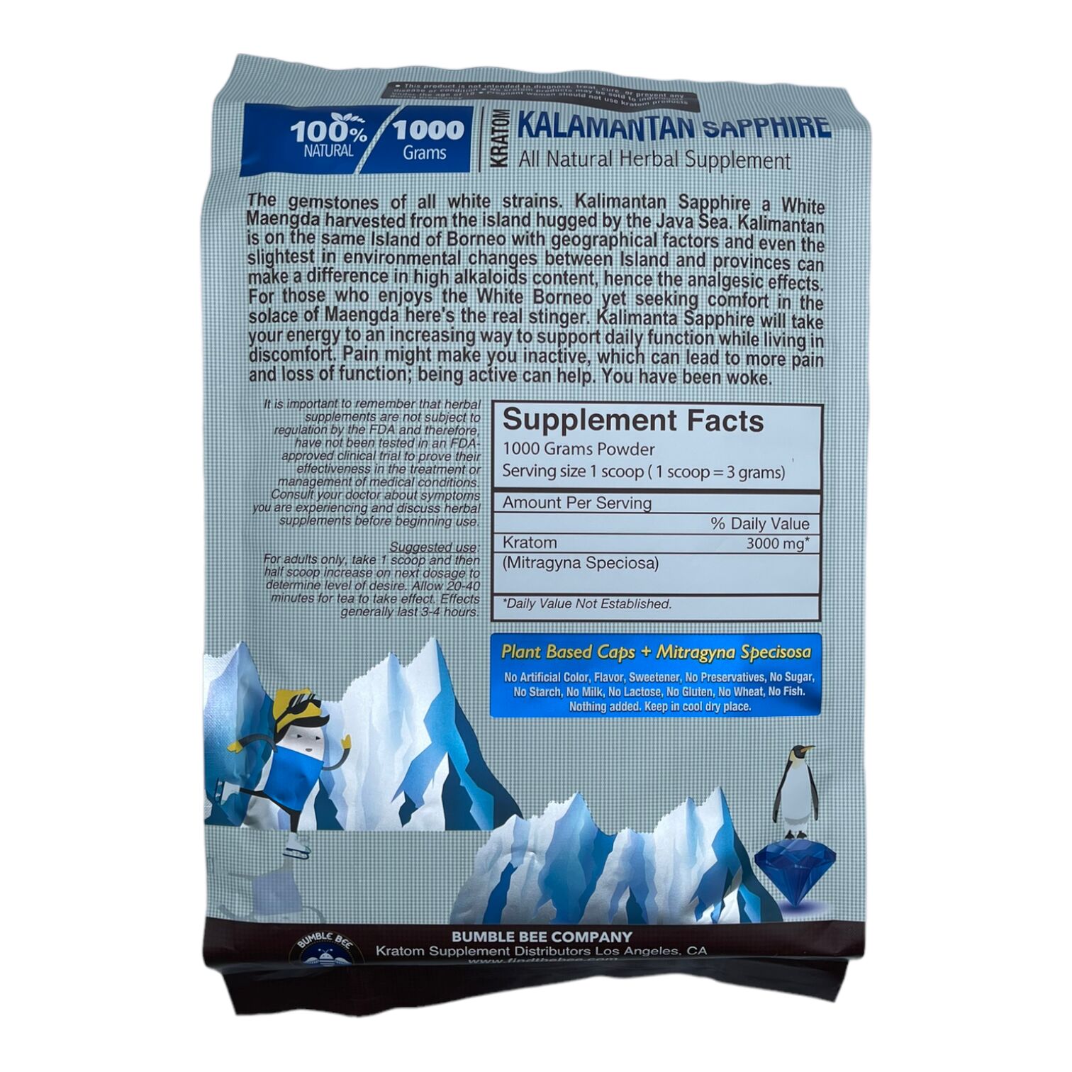 Bumble Bee Kalamantan Sapphire Kratom Powder | Image 3 | Bumble Bee Kalamantan Sapphire Kratom Powder