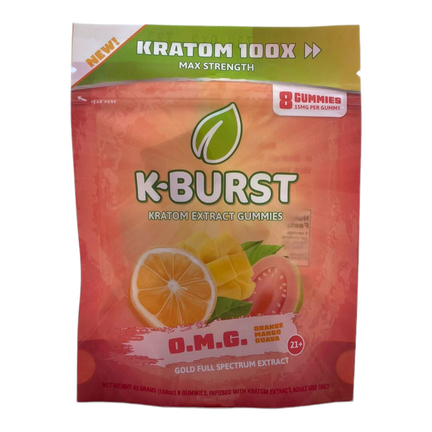 K-Burst OMG 100X Kratom Extract Gummies | Image 1 | K-Burst OMG 100X Kratom Extract Gummies