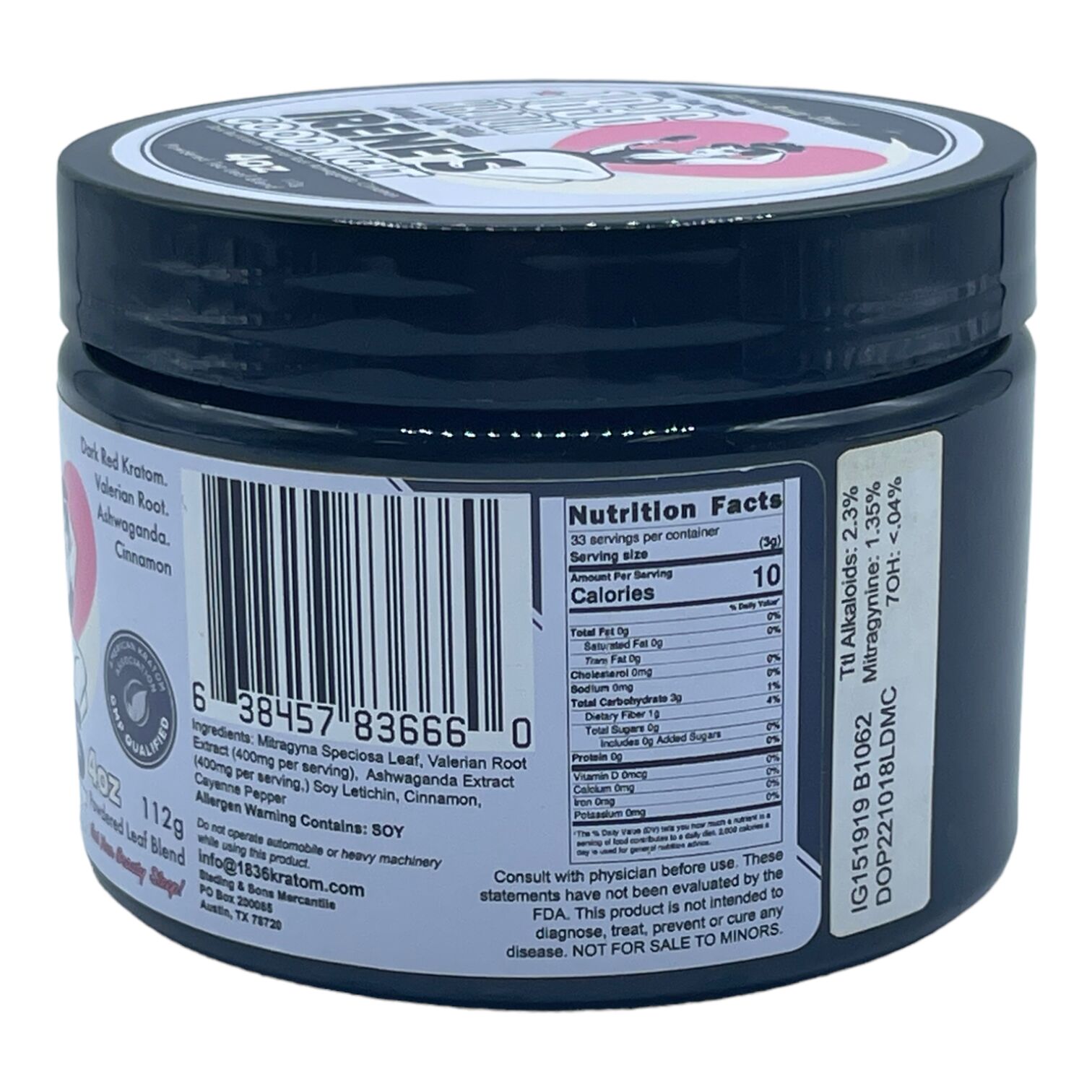 1836 Kratom Red Irene's Good Night Kratom Powder | Image 3 | 1836 Kratom Red Irene’s Good Night Kratom Powder