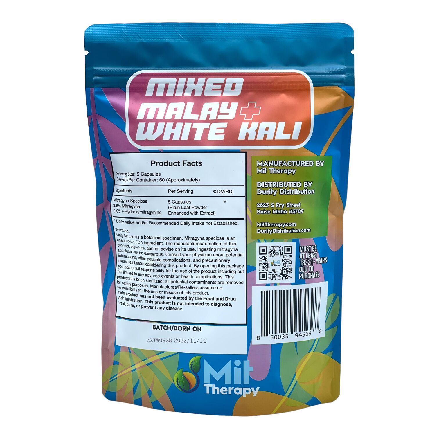 MIT Therapy Extract Enhanced Kratom Capsules, Mixed Malay White Kali | Image 2 | MIT Therapy Extract Enhanced Kratom Capsules, Mixed Malay White Kali