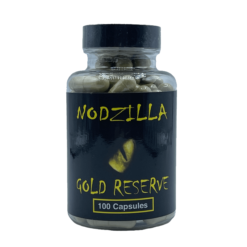 Nodzilla Kratom Gold Reserve Kratom Capsule 100ct | Image 1 | Nodzilla Kratom Gold Reserve Kratom Capsule 100ct