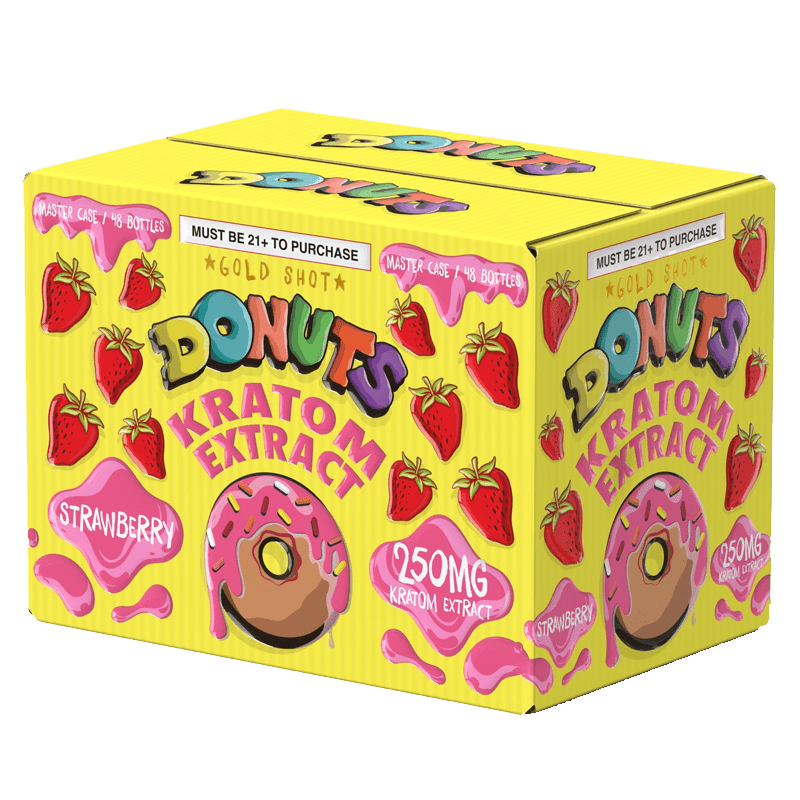 Donuts Gold Strawberry Kratom Shot, 250mg 30mL | Image 4 | Donuts Gold Strawberry Kratom Shot, 250mg 30mL