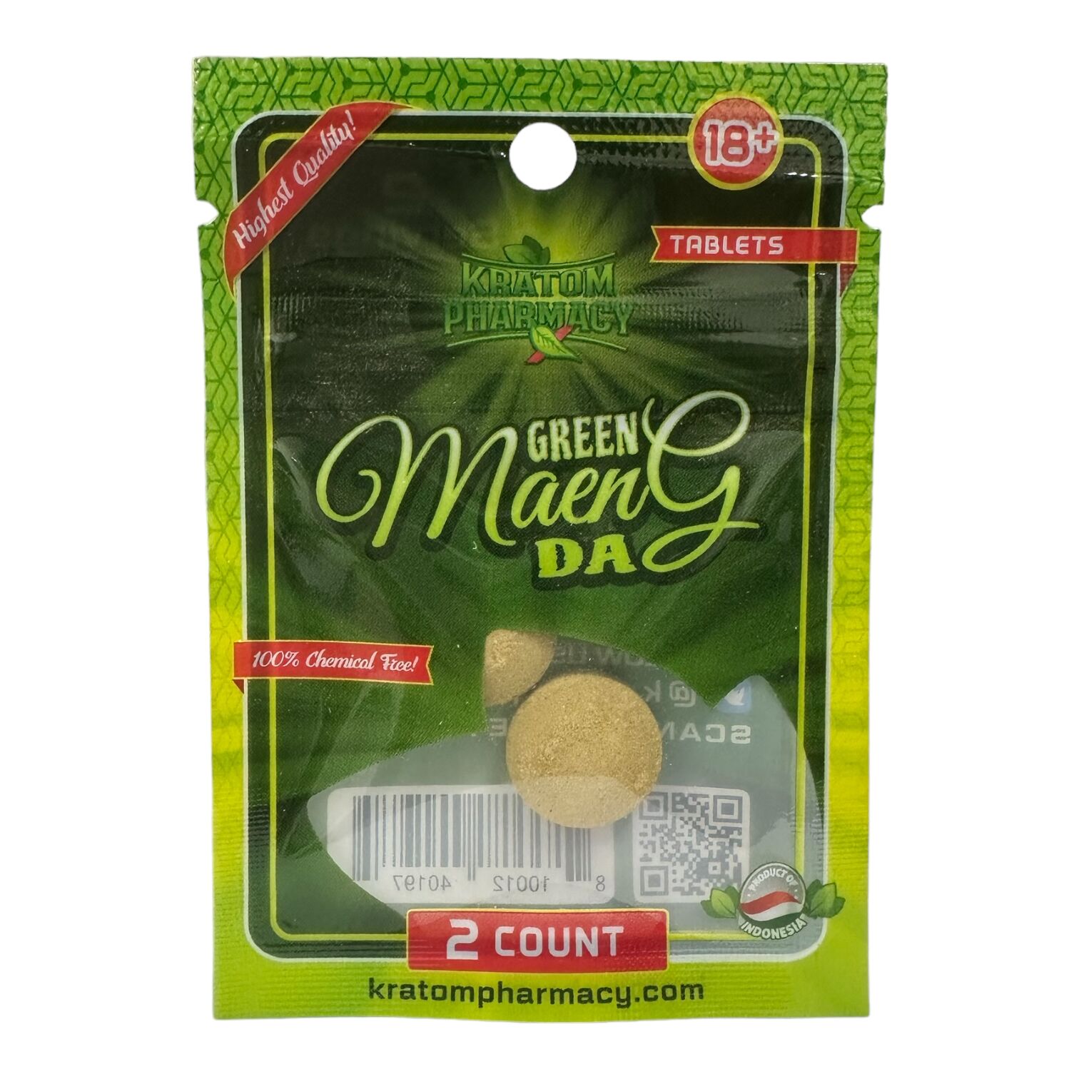 Kratom Pharmacy Green Maeng Da Tab - 2ct | Image 1 | Kratom Pharmacy Green Maeng Da Tab – 2ct
