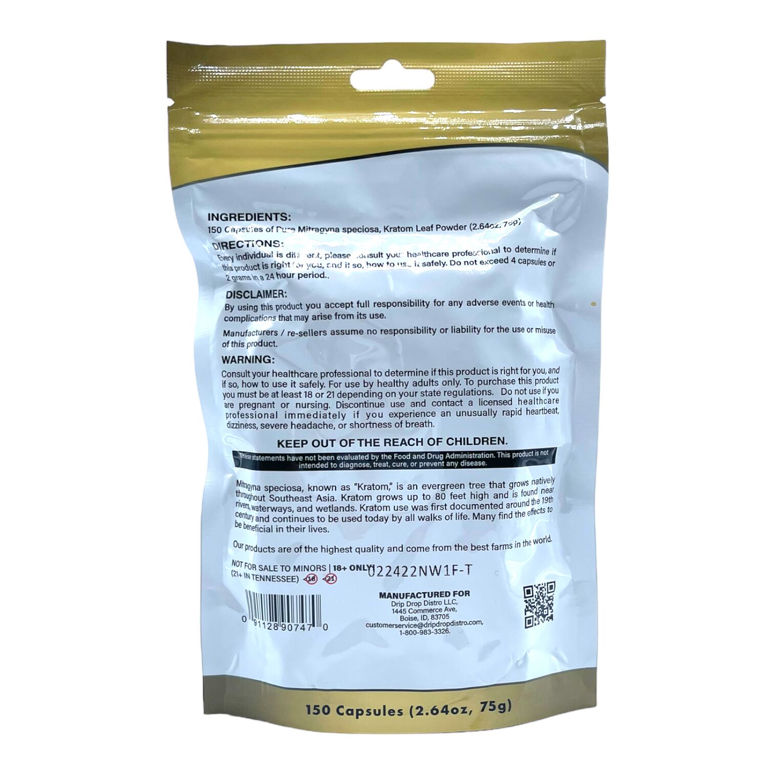 Monarch Bali Gold Kratom Capsules 150ct | Image 2 | Monarch Bali Gold Kratom Capsules 150ct