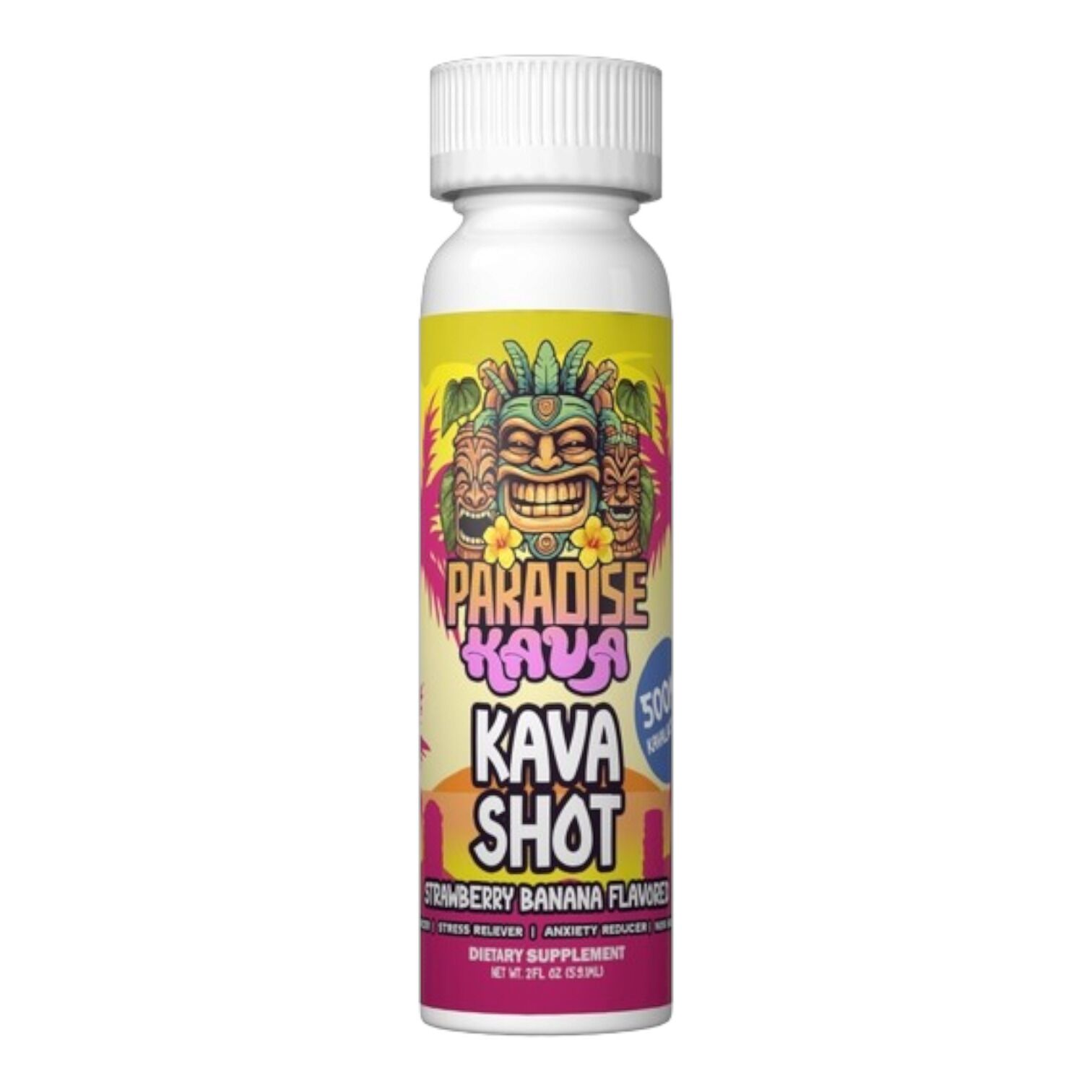 Paradise Kava Shot Strawberry Banana - 2oz | Image 1 | Paradise Kava Shot Strawberry Banana – 2oz