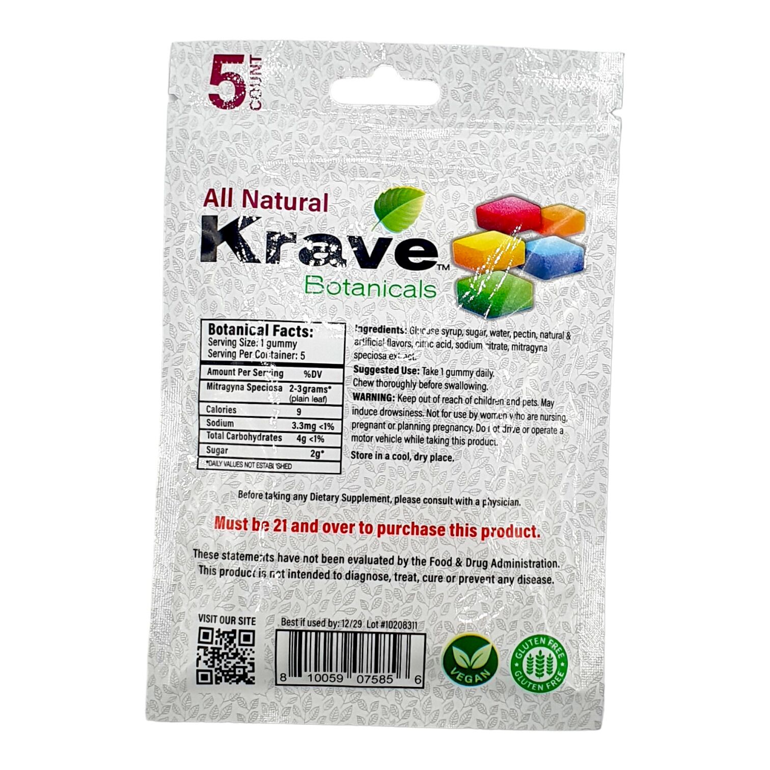 Krave Bali Full Spectrum Kratom Extract Gummy | Image 2 | Krave Bali Full Spectrum Kratom Extract Gummy