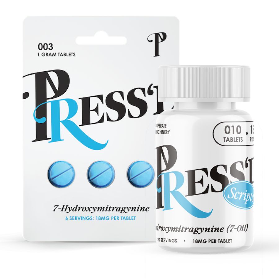 Press'd Kratom Tablets 7OH 18mg | Image 1 | Press’d Kratom Tablets 7OH 18mg