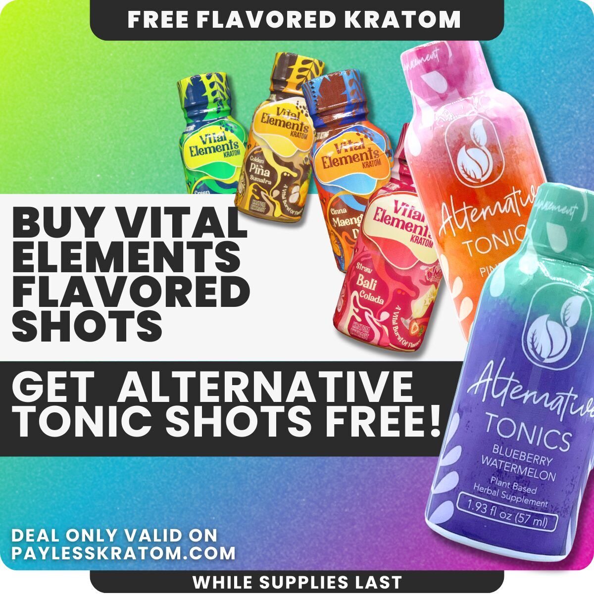 Alternative Tonics Kratom Kava Shots, 6 Free With Vital Elements Shots | Image 1 | Alternative Tonics Kratom Kava Shots, 6 Free With Vital Elements Shots