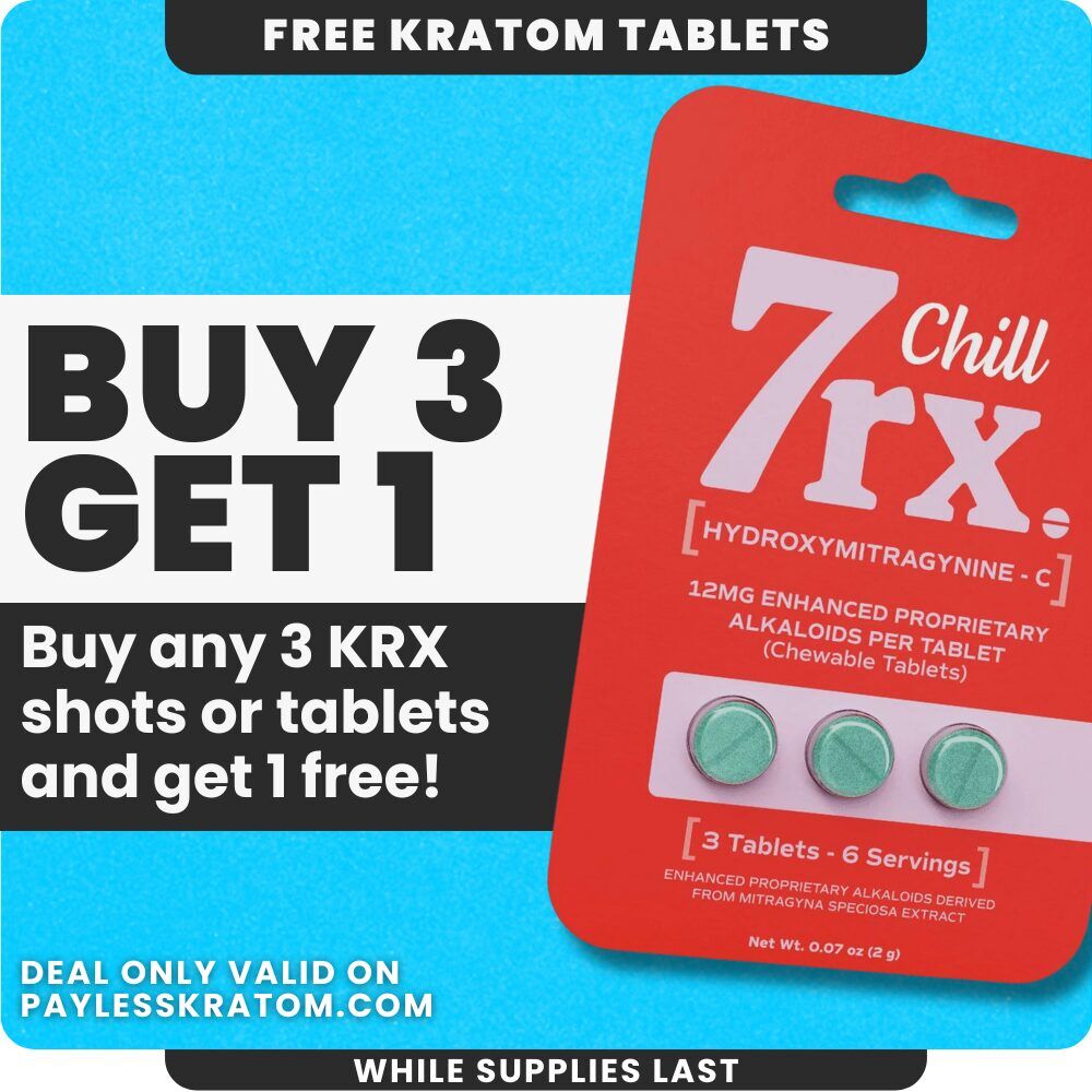 7rx Chill 7 OH Kratom Tablets Deal Buy 3 Get 1 | Image 1 | 7rx Chill 7 OH Kratom Tablets Deal Buy 3 Get 1