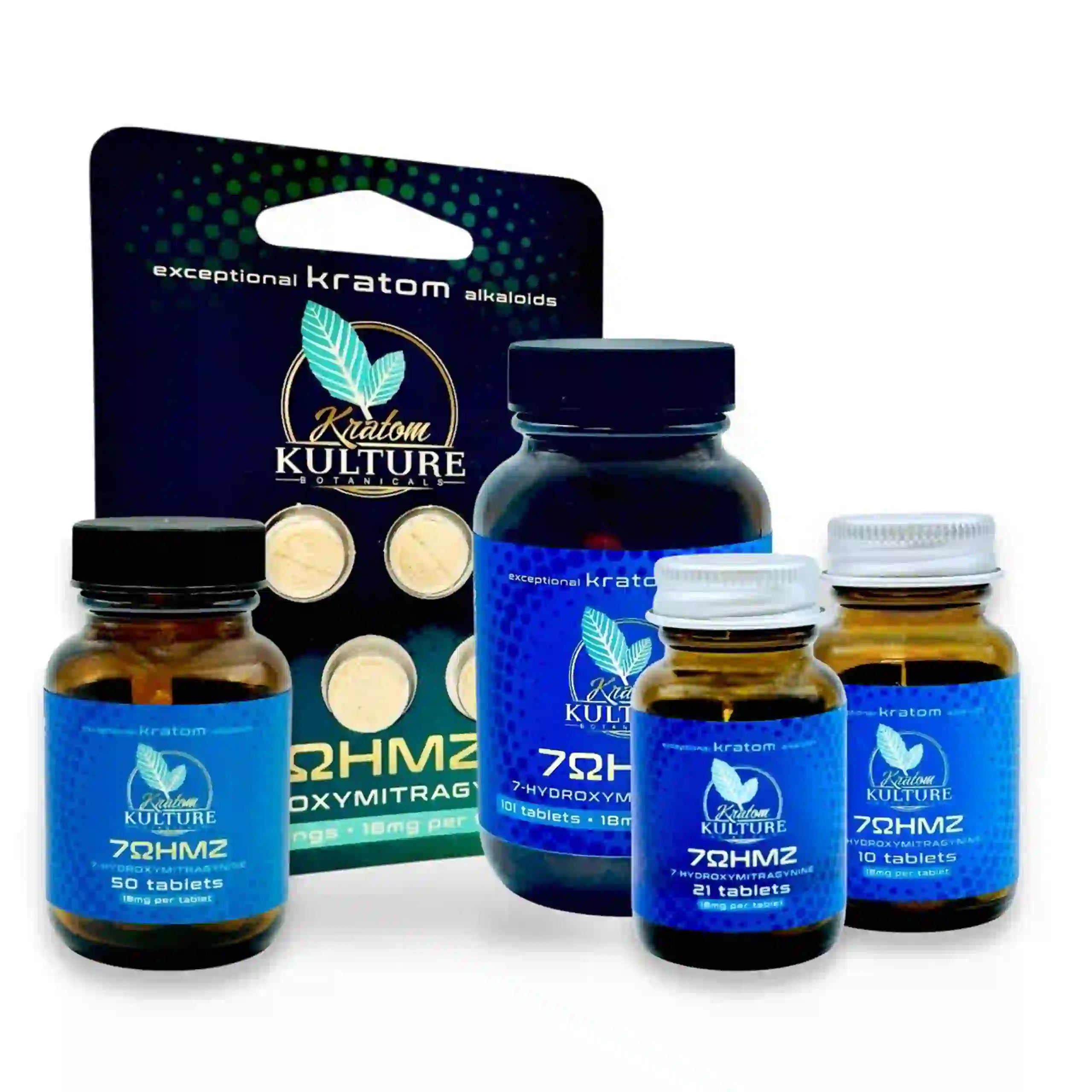 Kratom Kulture 7OHMZ Tablets 18mg | Image 1 | Kratom Kulture 7OHMZ Tablets 18mg