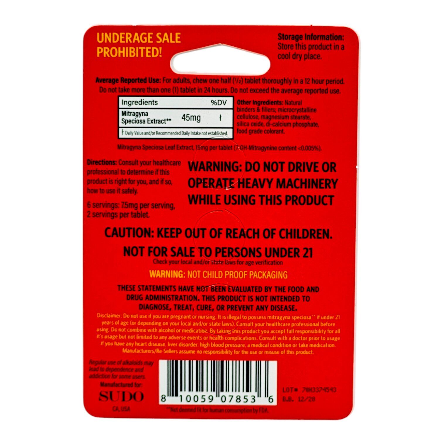 Sudo Premium Chewable Kratom Tablets 15mg | Image 6 | Sudo Premium Chewable Kratom Tablets 15mg